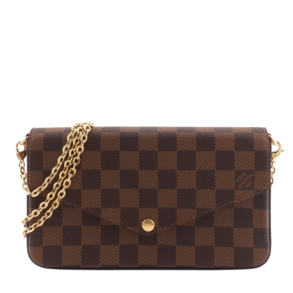 Louis Vuitto FÃ©licie Pochette Damier Ebene Canvas Bag