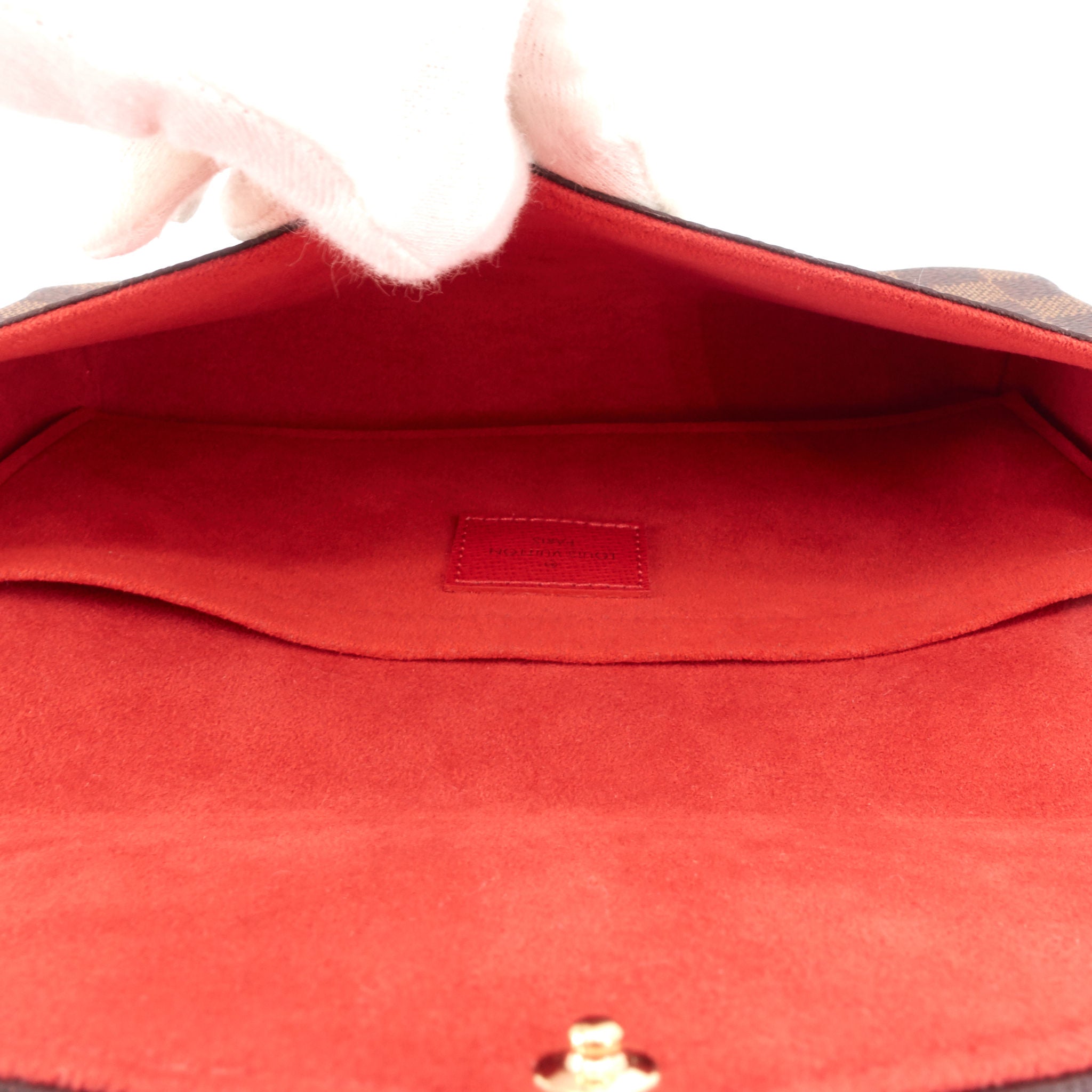 Louis Vuitto FÃ©licie Pochette Damier Ebene Canvas Bag