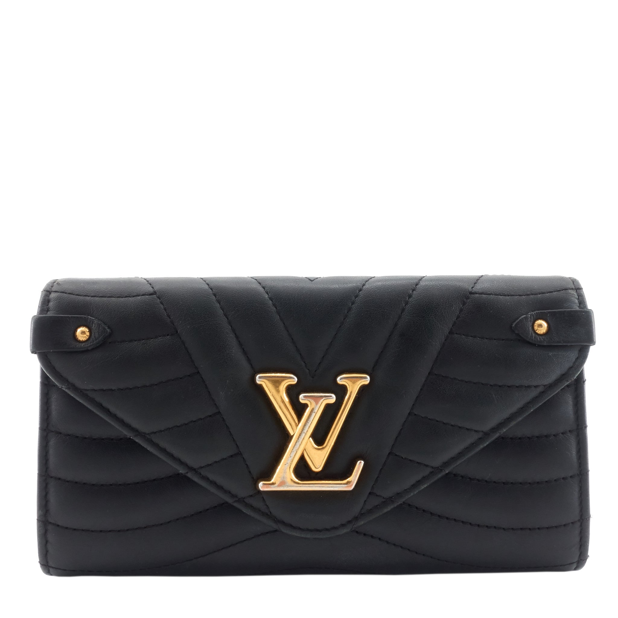 Louis Vuitto New Wave Calfskin Leather Long Wallet