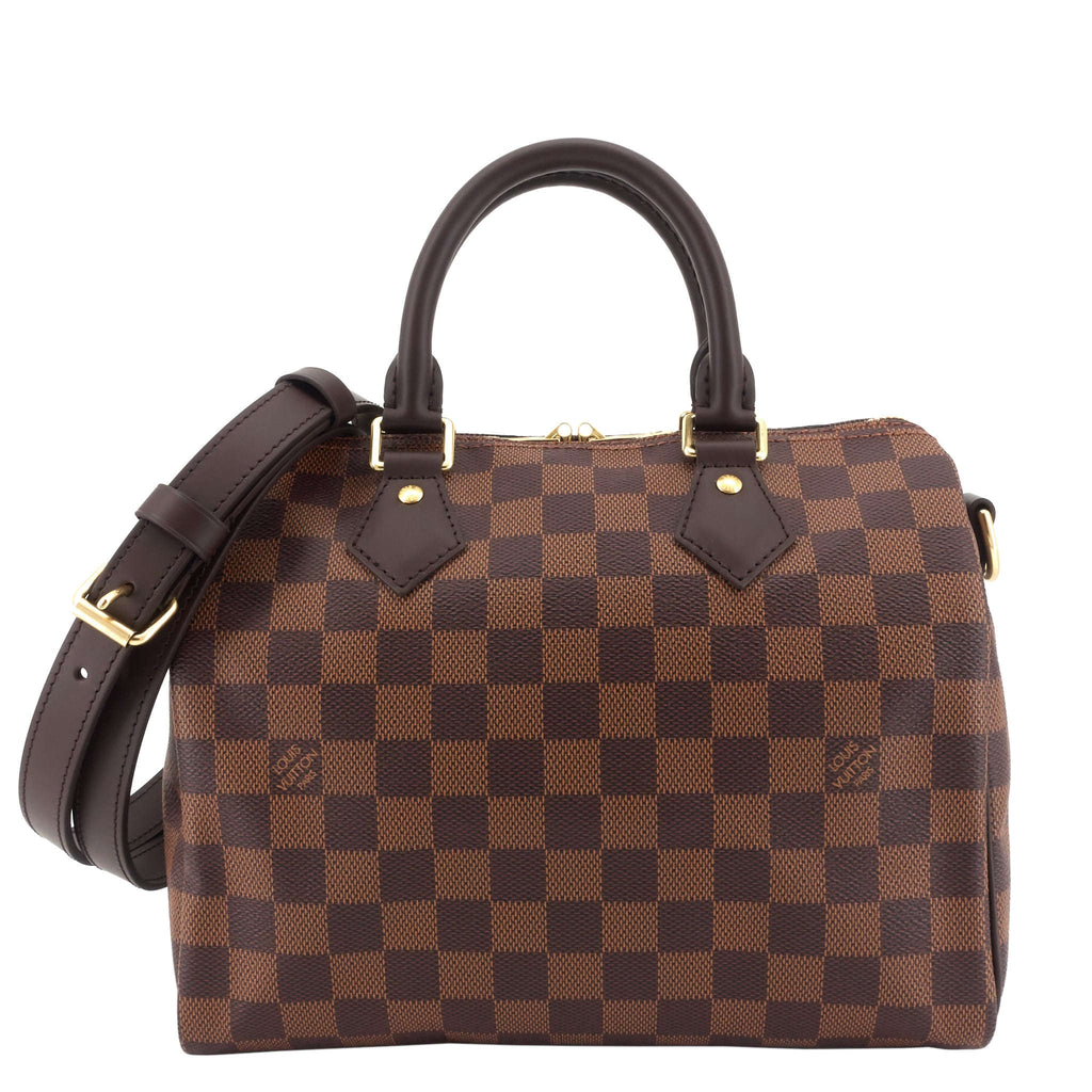 Louis Vuitto Speedy 25 BandouliÃ¨re Damier Ebene Canvas Bag