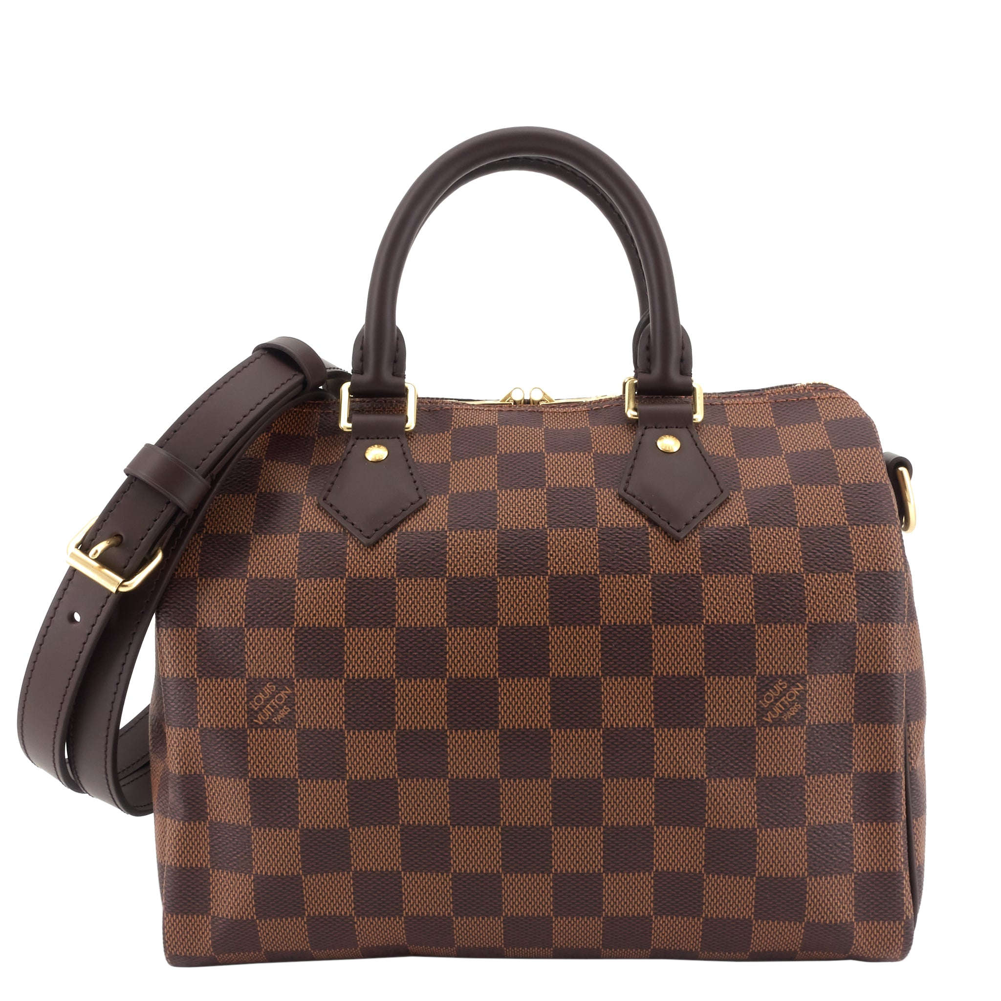 Louis Vuitto Speedy 25 BandouliÃ¨re Damier Ebene Canvas Bag