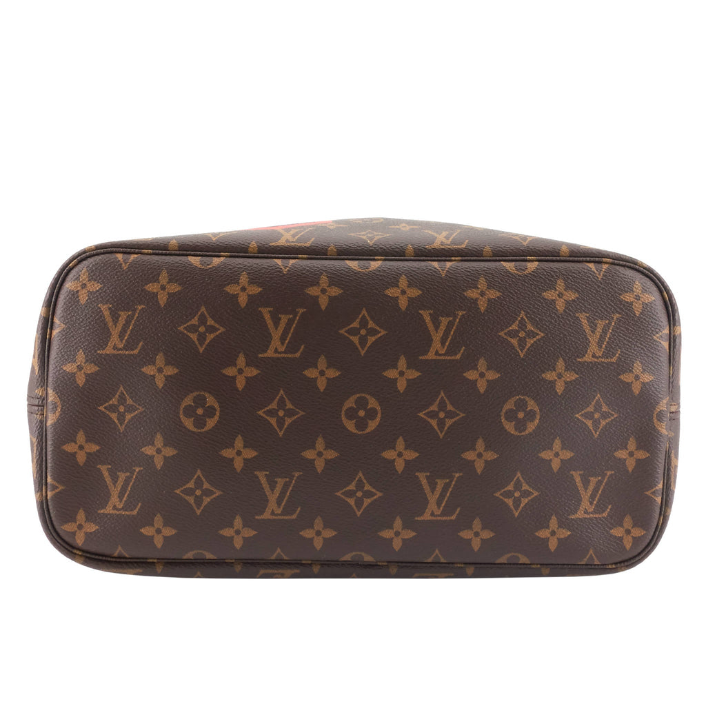 Louis Vuitto Neverfull MM World Tour Monogram Canvas Bag with Pouch