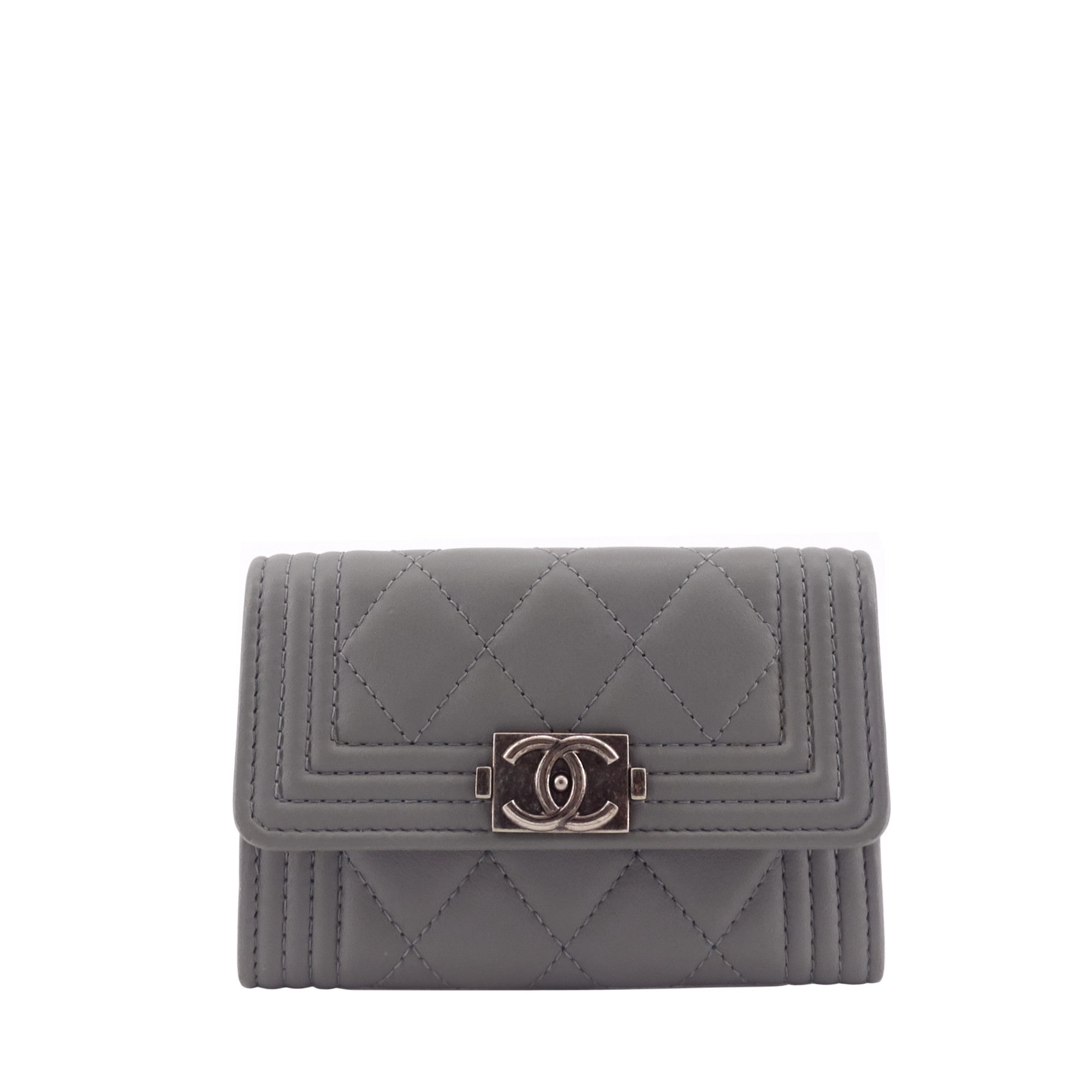 Chanel Boy Lambskin Leather Card Holder