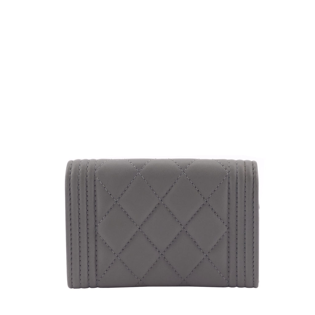Chanel Boy Lambskin Leather Card Holder