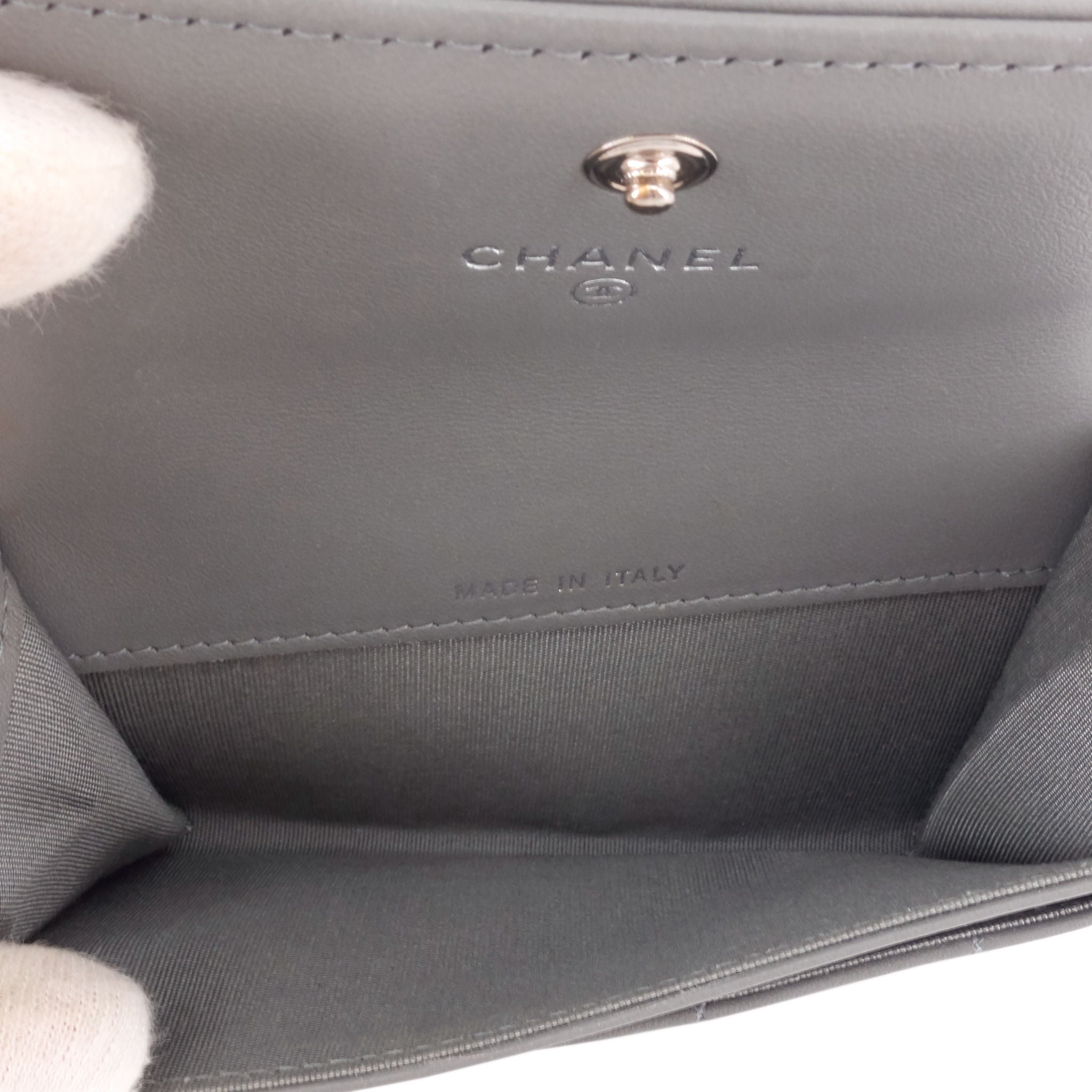 Chanel Boy Lambskin Leather Card Holder