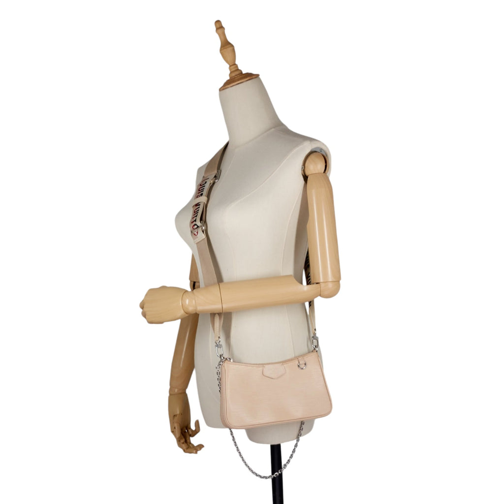 Louis Vuitto Easy Pouch On Strap Quartz Epi Leather Bag