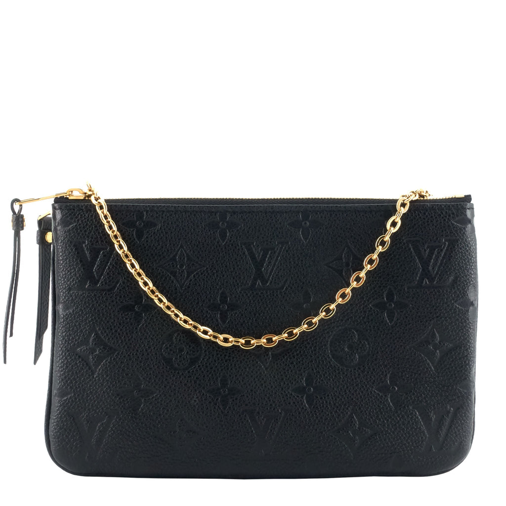Louis Vuitto Double Zip Monogram Empreinte Leather Pouch on Chain