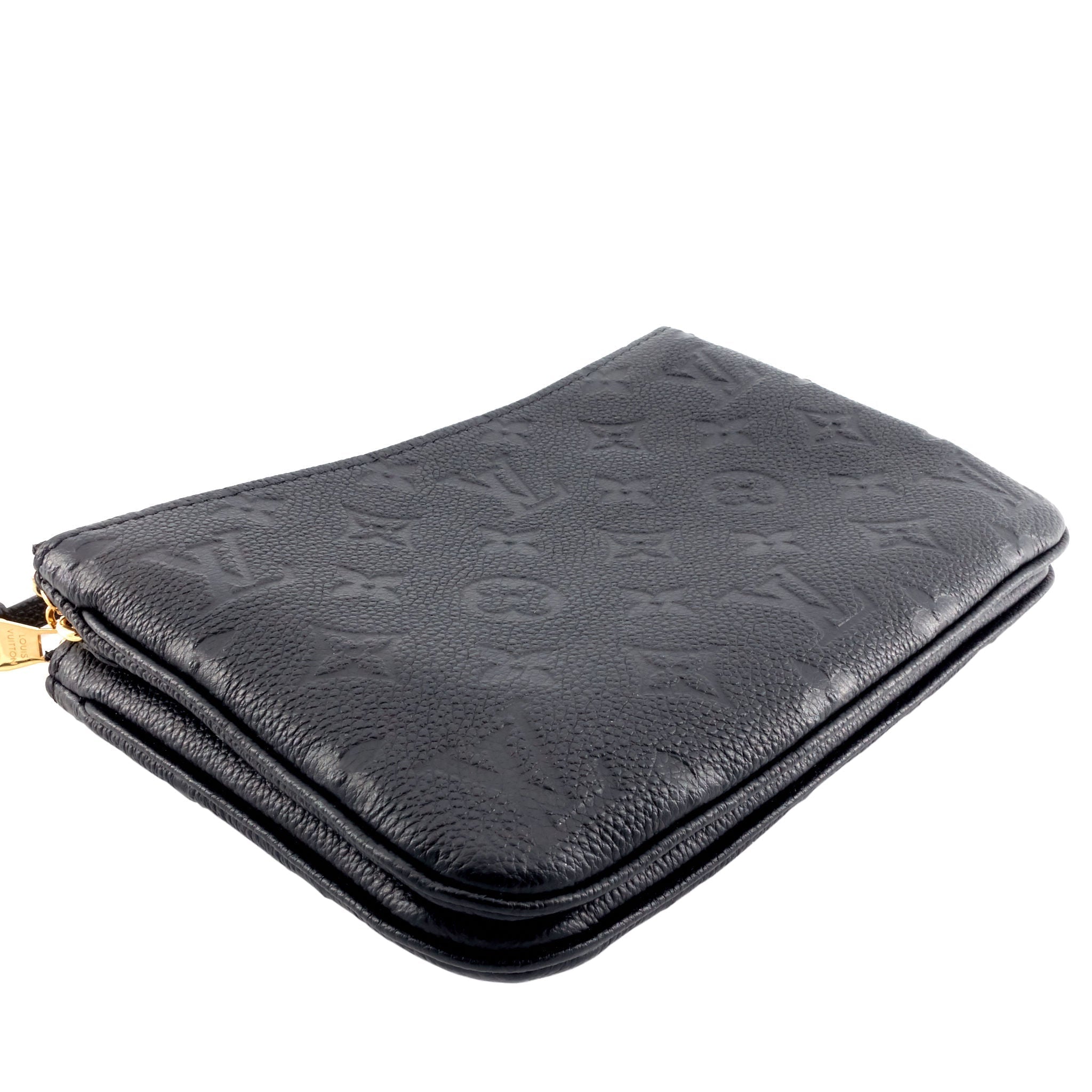 Louis Vuitto Double Zip Monogram Empreinte Leather Pouch on Chain