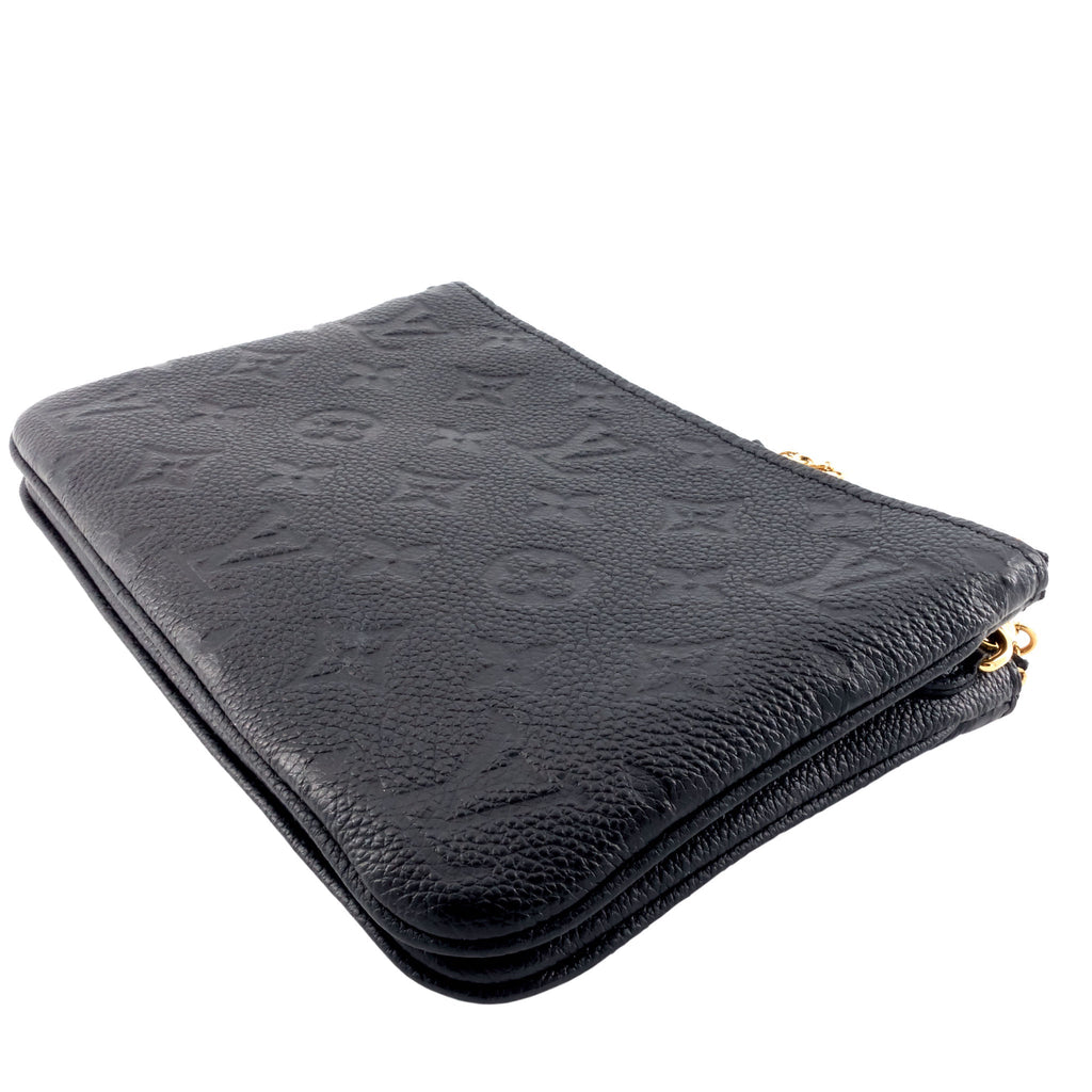 Louis Vuitto Double Zip Monogram Empreinte Leather Pouch on Chain