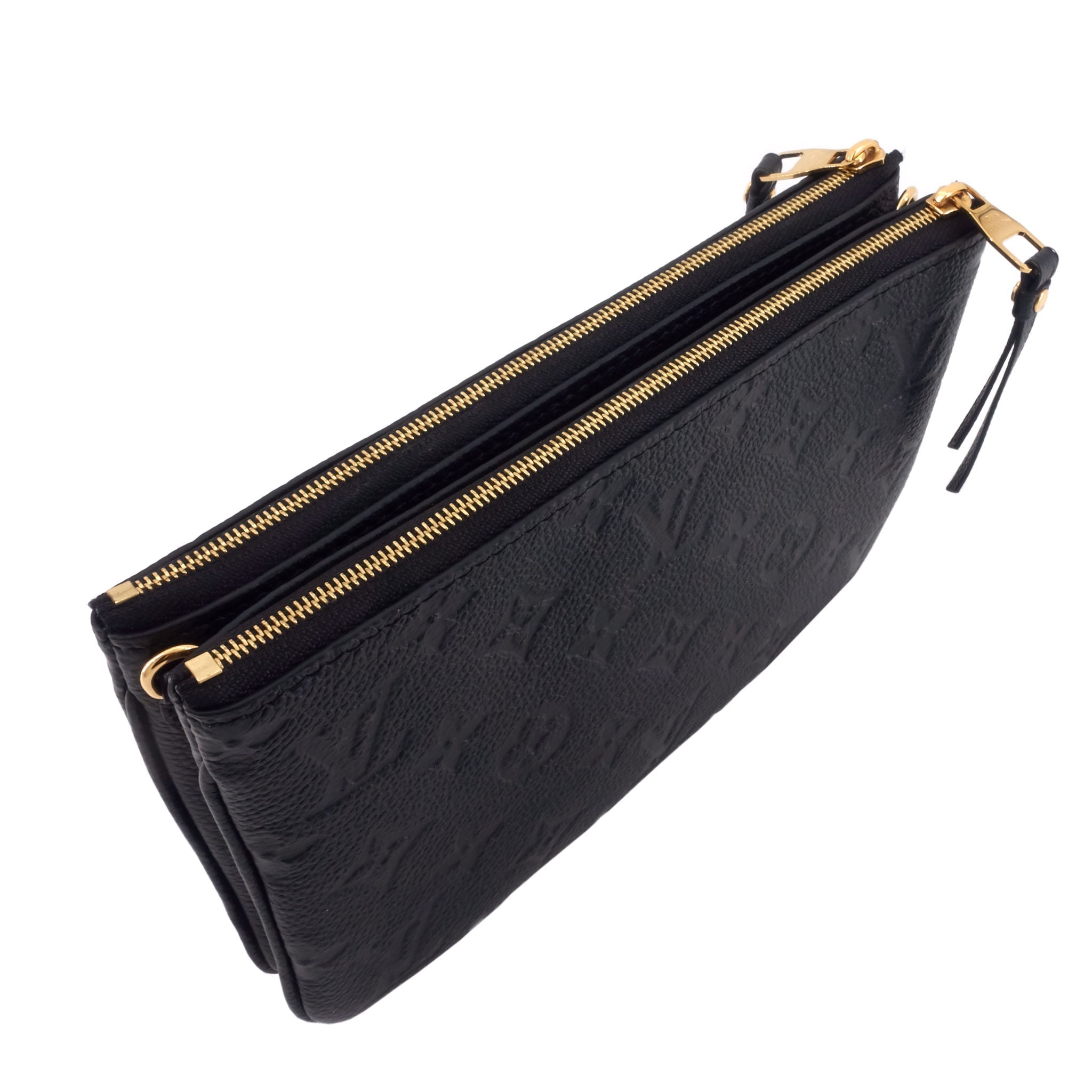 Louis Vuitto Double Zip Monogram Empreinte Leather Pouch on Chain