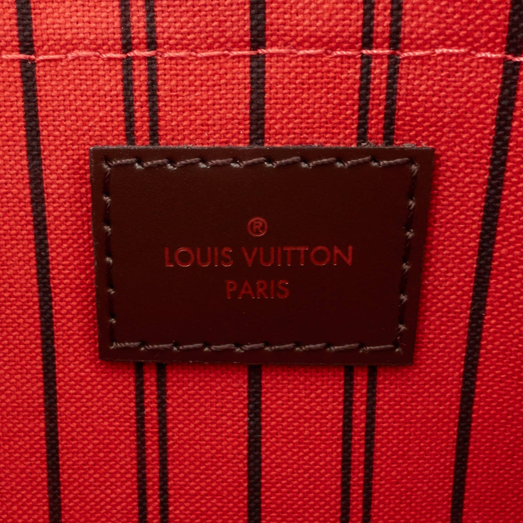 Louis Vuitto Neverfull GM Damier Ebene Canvas Bag with Pouch