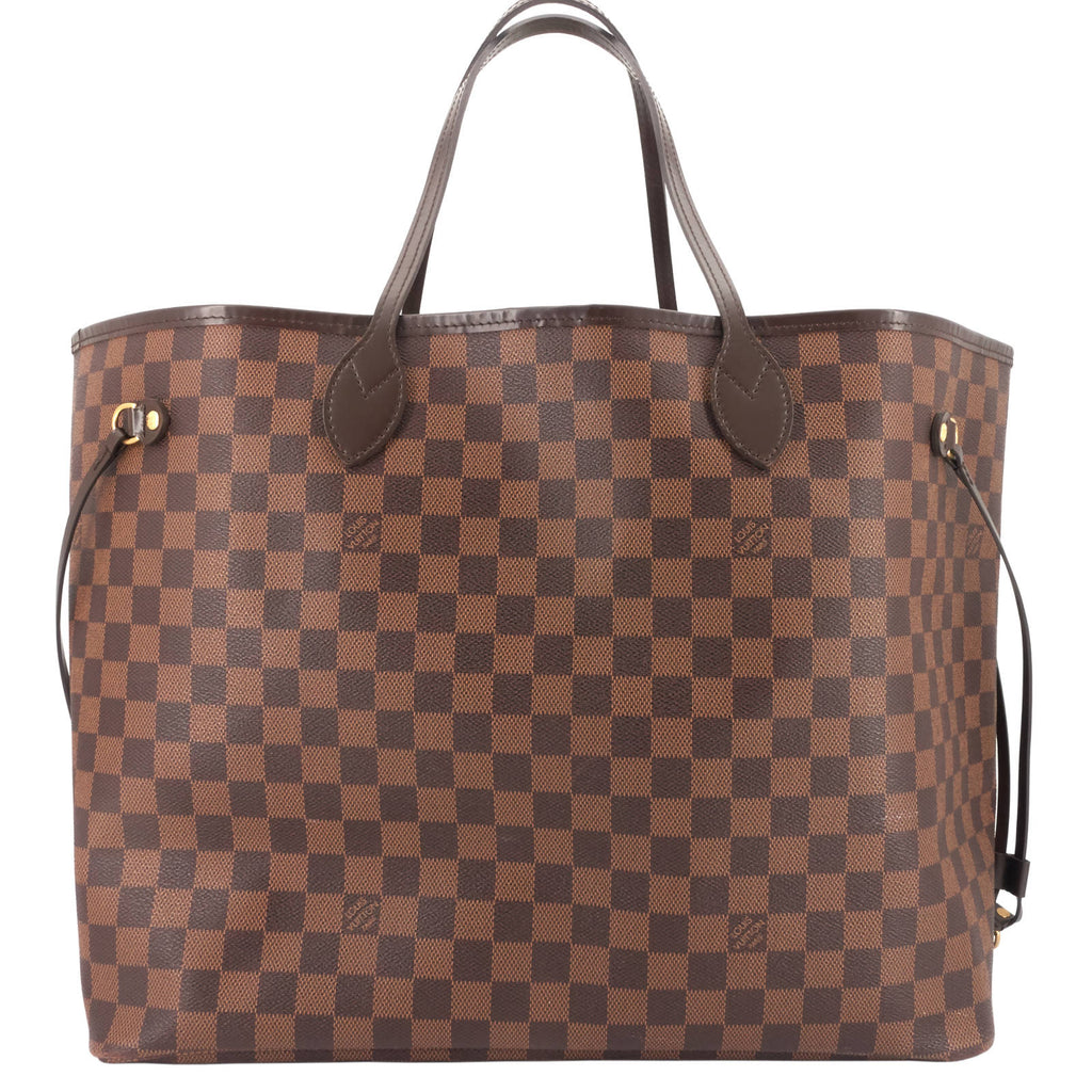 Louis Vuitto Neverfull GM Damier Ebene Canvas Bag with Pouch