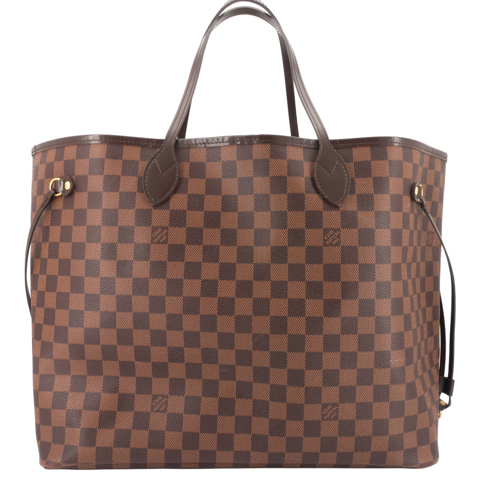Louis Vuitto Neverfull GM Damier Ebene Canvas Bag with Pouch