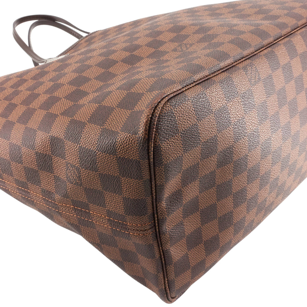 Louis Vuitto Neverfull GM Damier Ebene Canvas Bag with Pouch