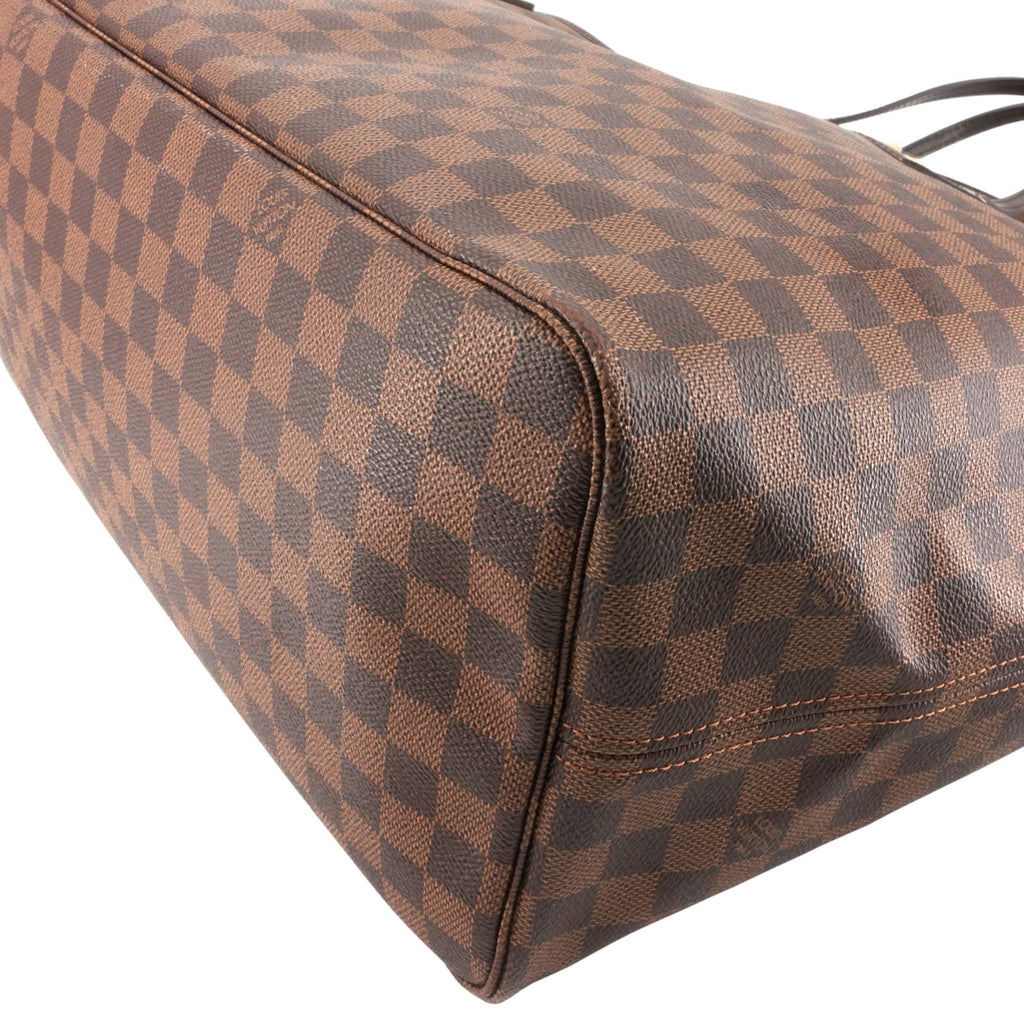 Louis Vuitto Neverfull GM Damier Ebene Canvas Bag with Pouch