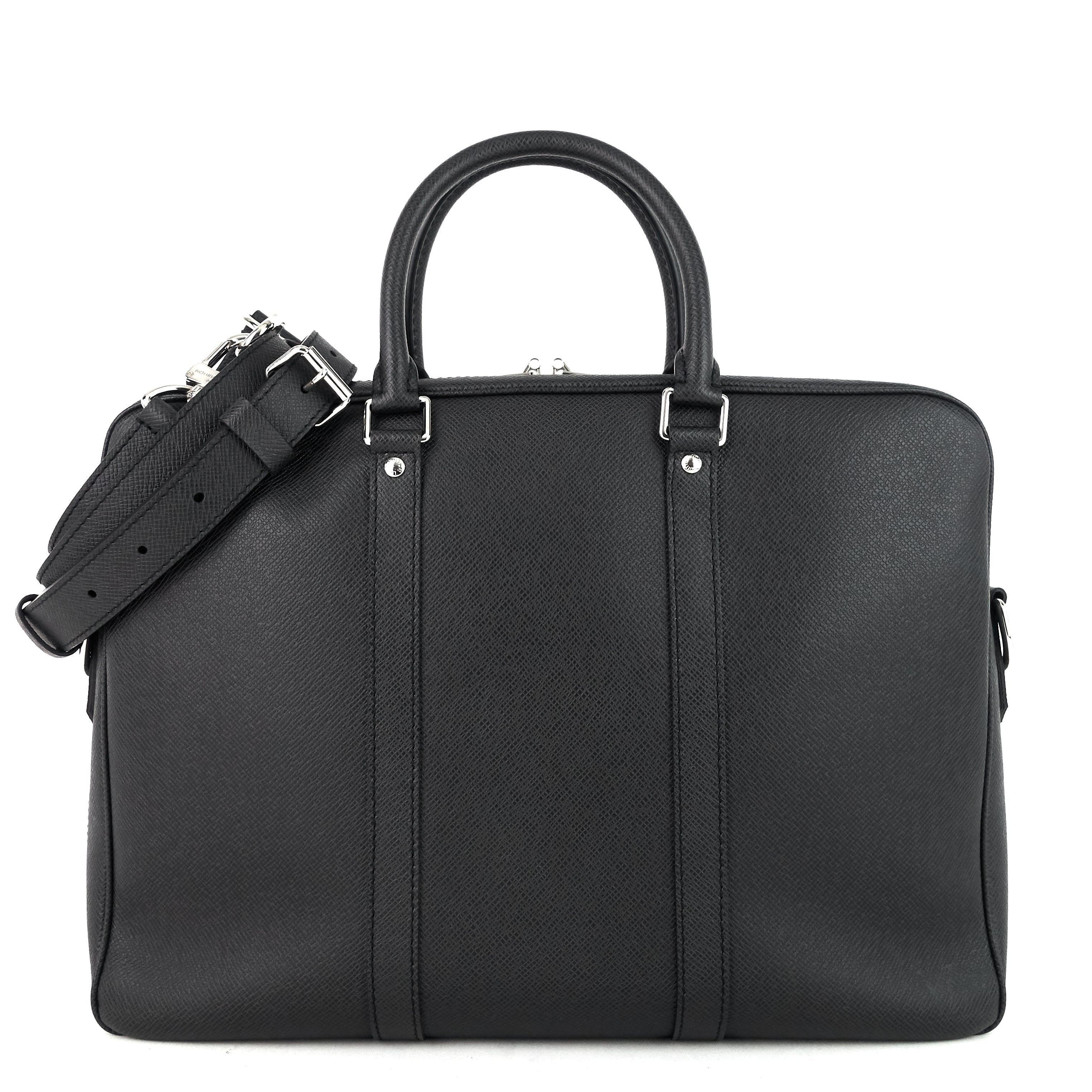 Louis Vuitto Porte-Documents Voyage PM Taiga Leather Briefcase Bag
