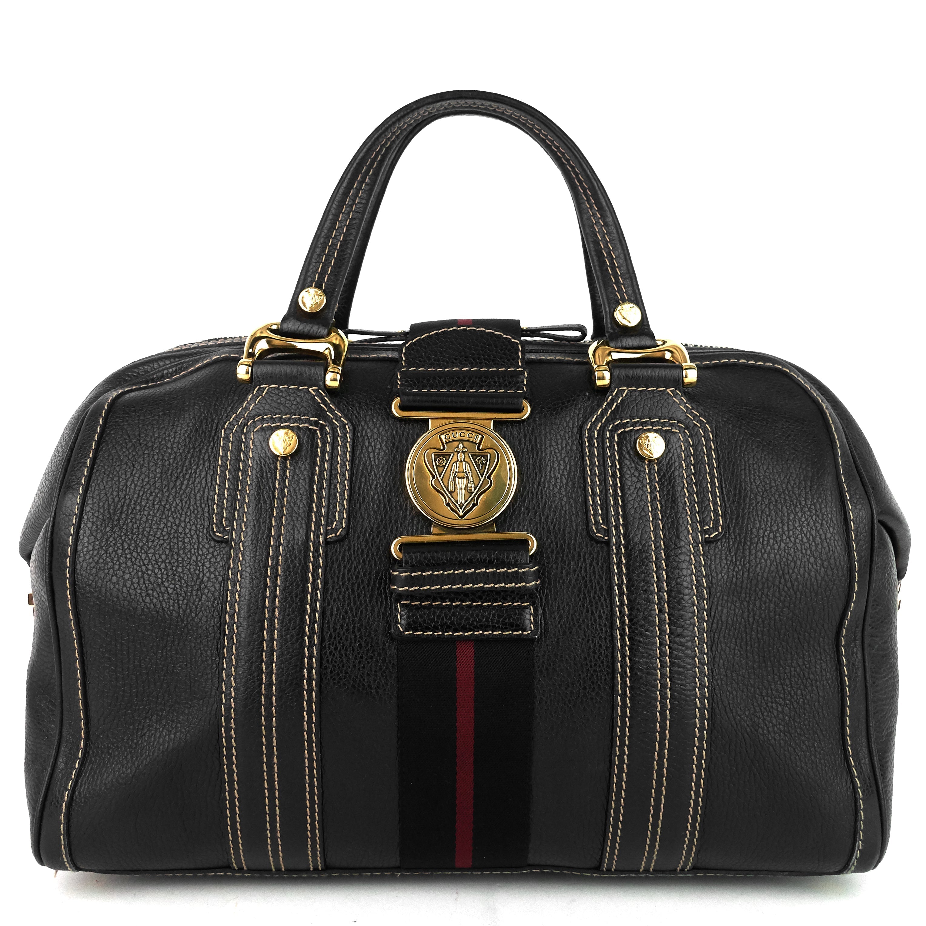 Gucci Aviatrix Large Leather Boston Bag