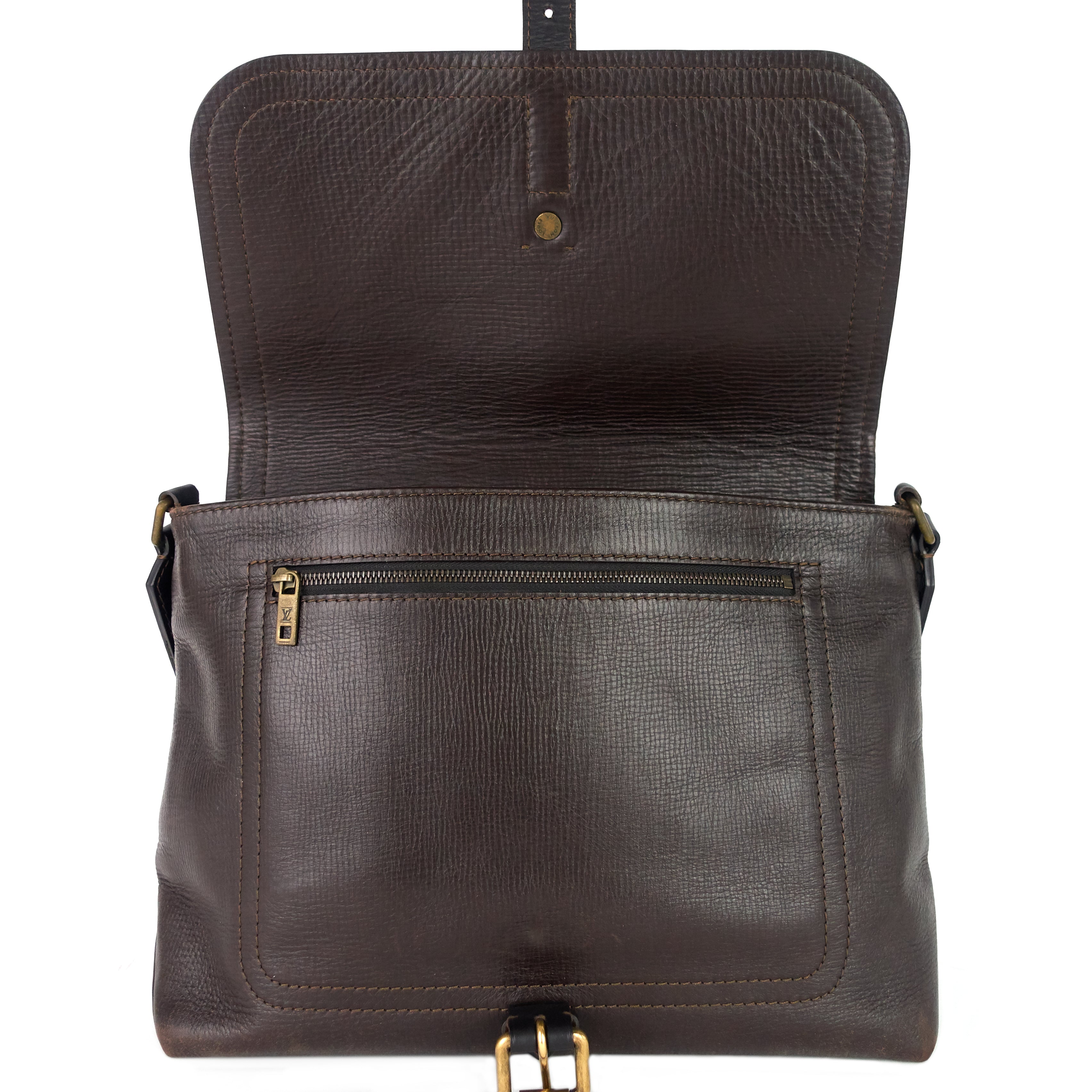 Louis Vuitto Omaha Utah Leather Messenger Bag