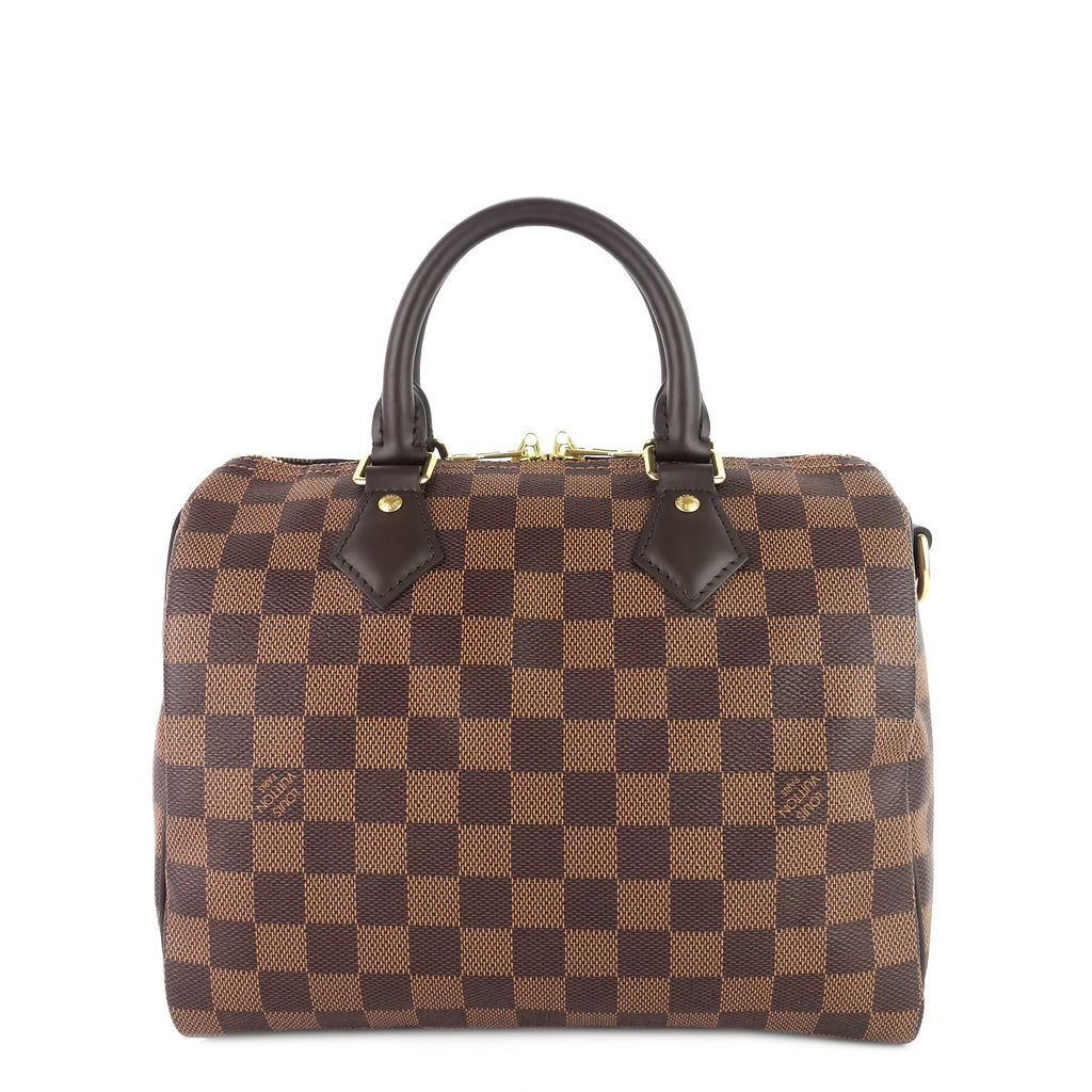 Louis Vuitto Speedy 25 BandouliÃ¨re Damier Ebene Canvas Bag