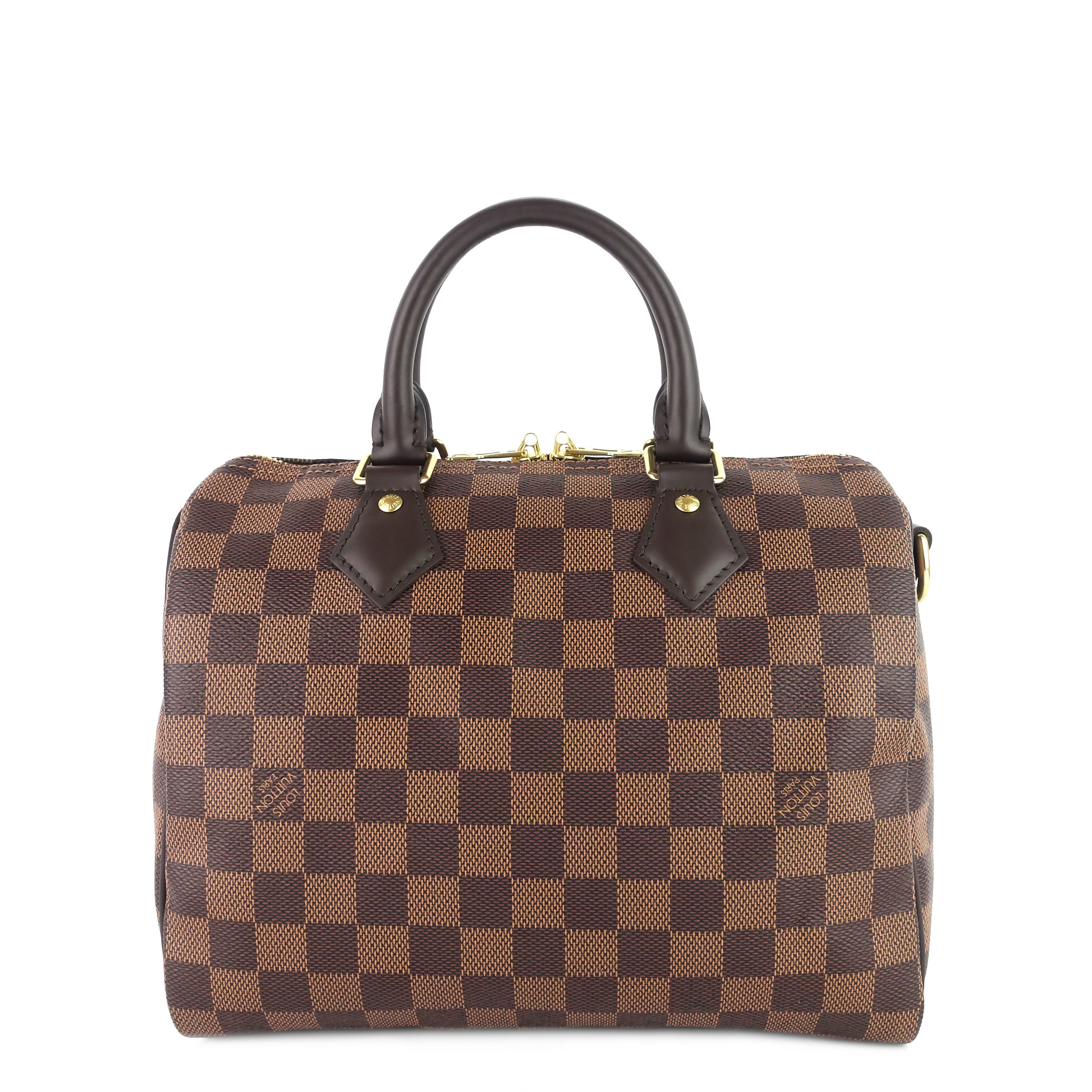 Louis Vuitto Speedy 25 BandouliÃ¨re Damier Ebene Canvas Bag