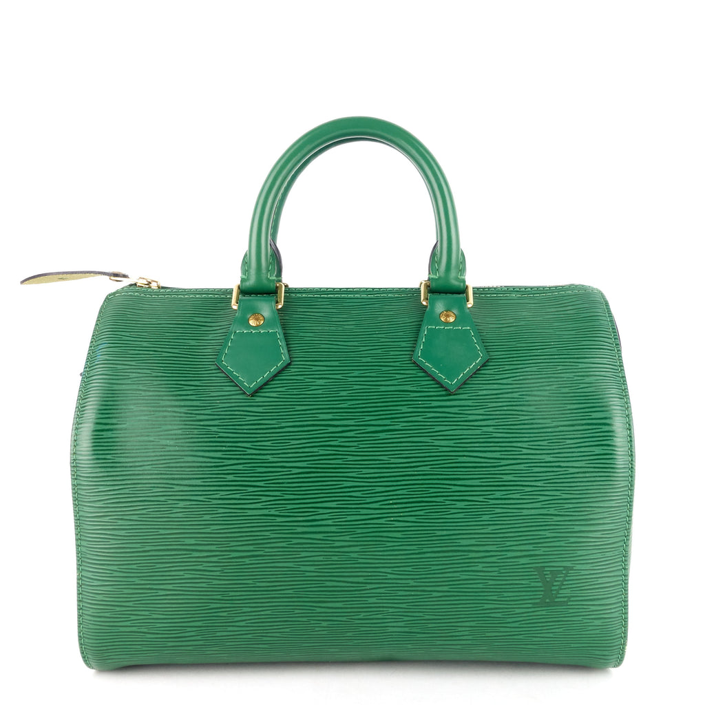 Louis Vuitto Speedy 25 Green Epi Leather Bag