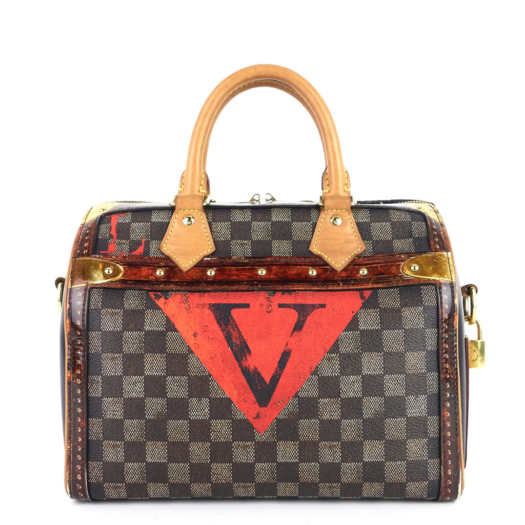 Louis Vuitto Speedy Noir 25 BandouliÃ¨re Time Trunk Coated Canvas Bag