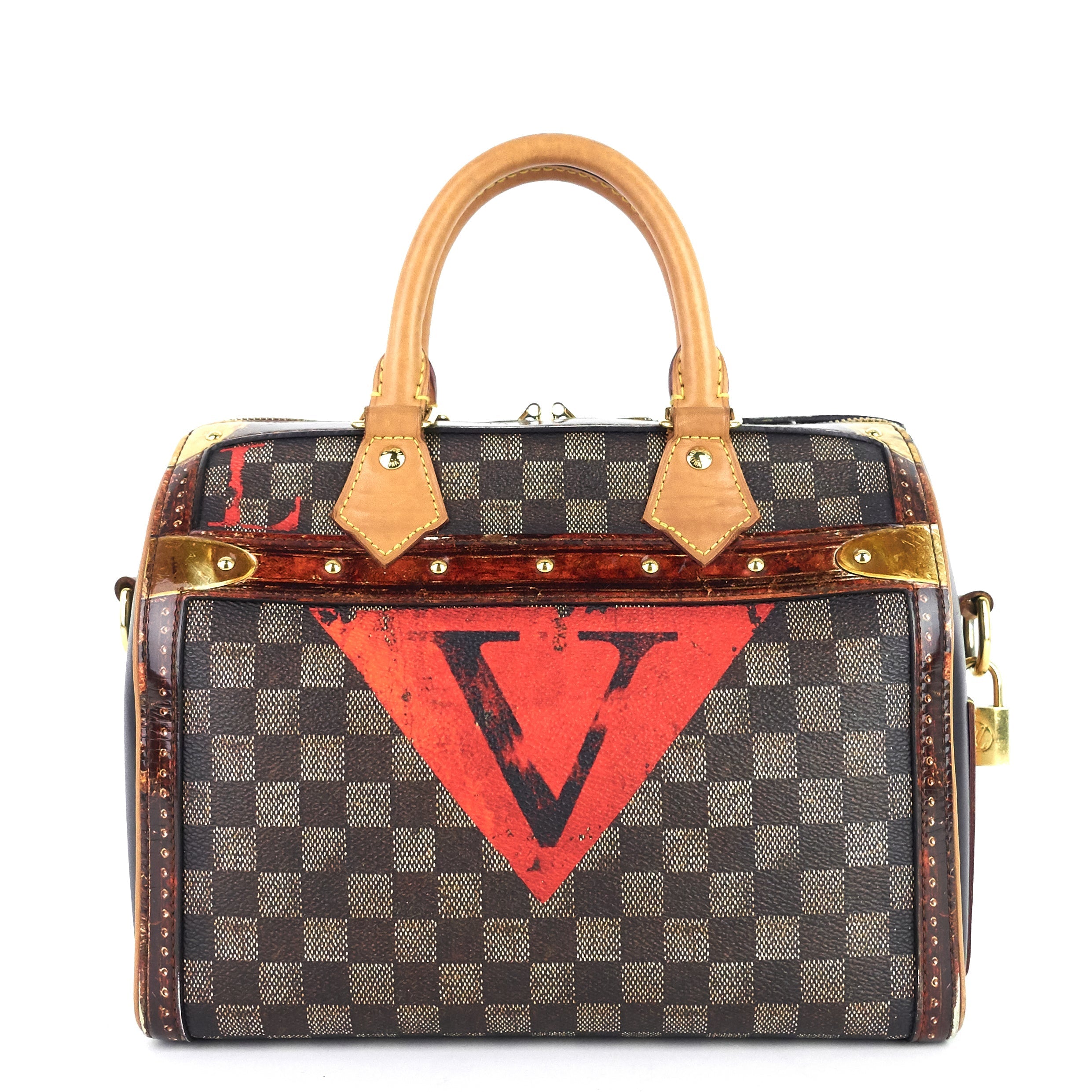 Louis Vuitto Speedy Noir 25 BandouliÃ¨re Time Trunk Coated Canvas Bag