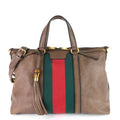 Gucci Raina Web Top Handle Medium Leather Bag