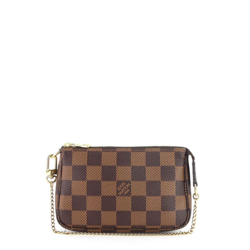 Louis Vuitto Pochette Accessoires Mini Damier Ebene Canvas Bag