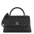Chanel CC Coco Small Caviar and Lizard-Embossed Calfskin Top Handle Bag