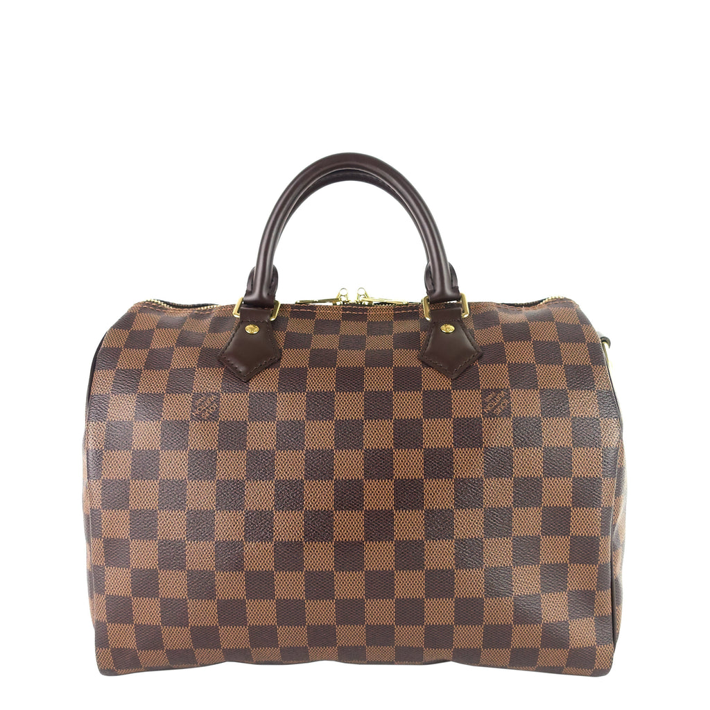 Louis Vuitto Speedy 30 BandouliÃ¨re Damier Ebene Canvas Bag