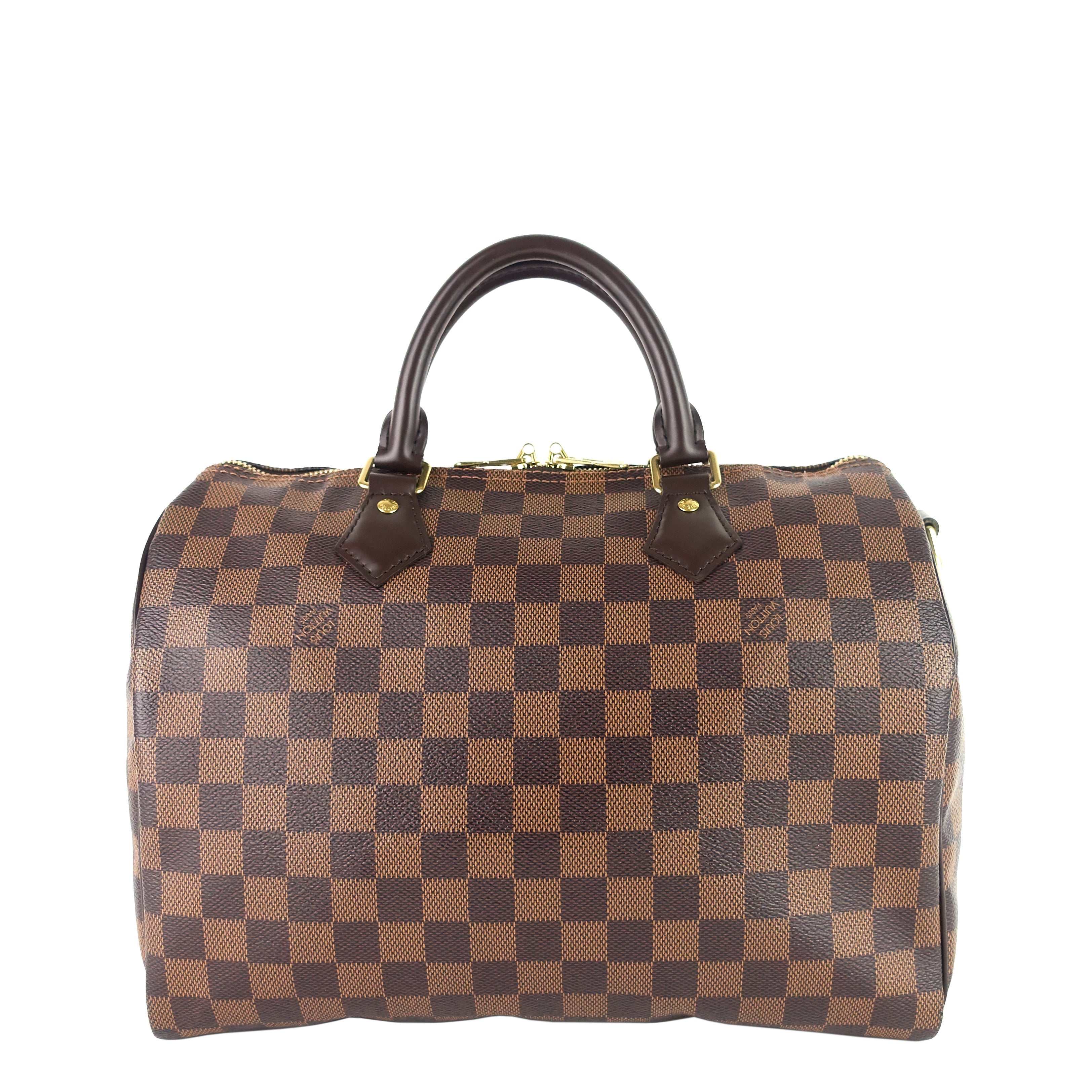 Louis Vuitto Speedy 30 BandouliÃ¨re Damier Ebene Canvas Bag