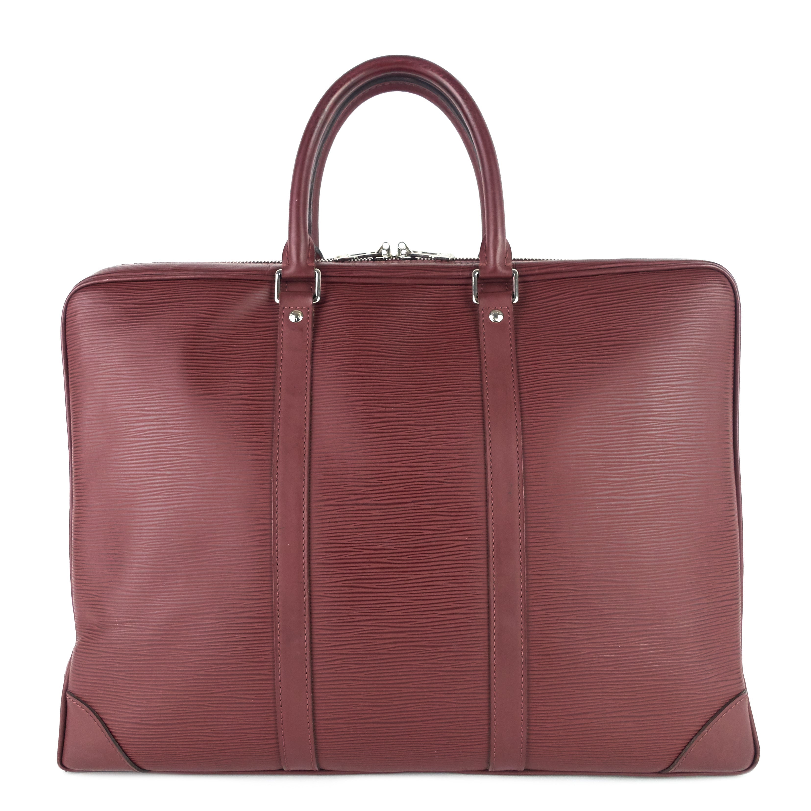 Louis Vuitto Porte-Documents Voyage Burgundy Epi Leather Briefcase Bag