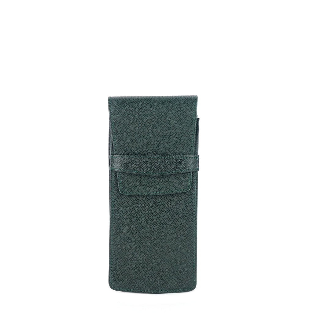 Louis Vuitto Green Taiga Leather Pen Holder