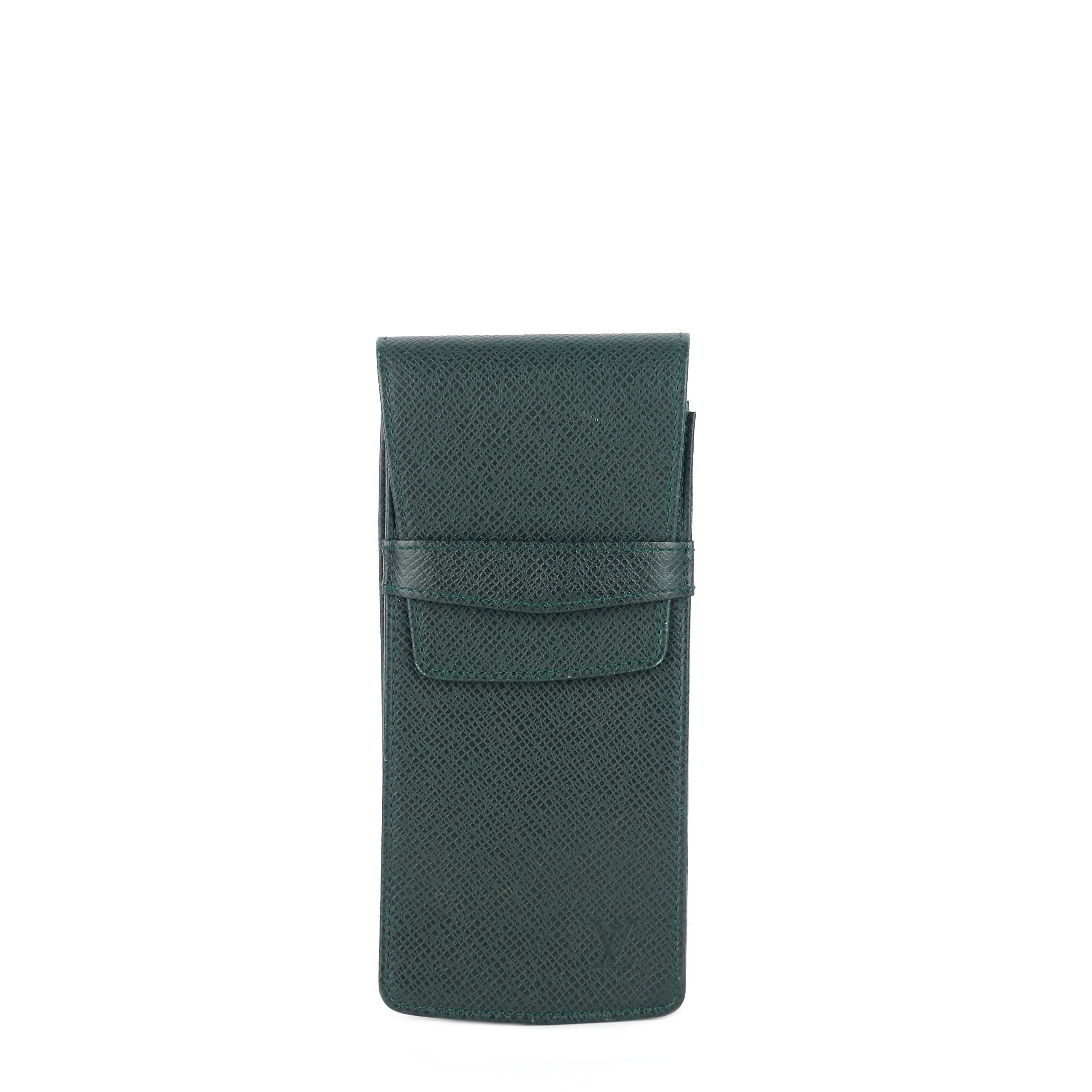 Louis Vuitto Green Taiga Leather Pen Holder