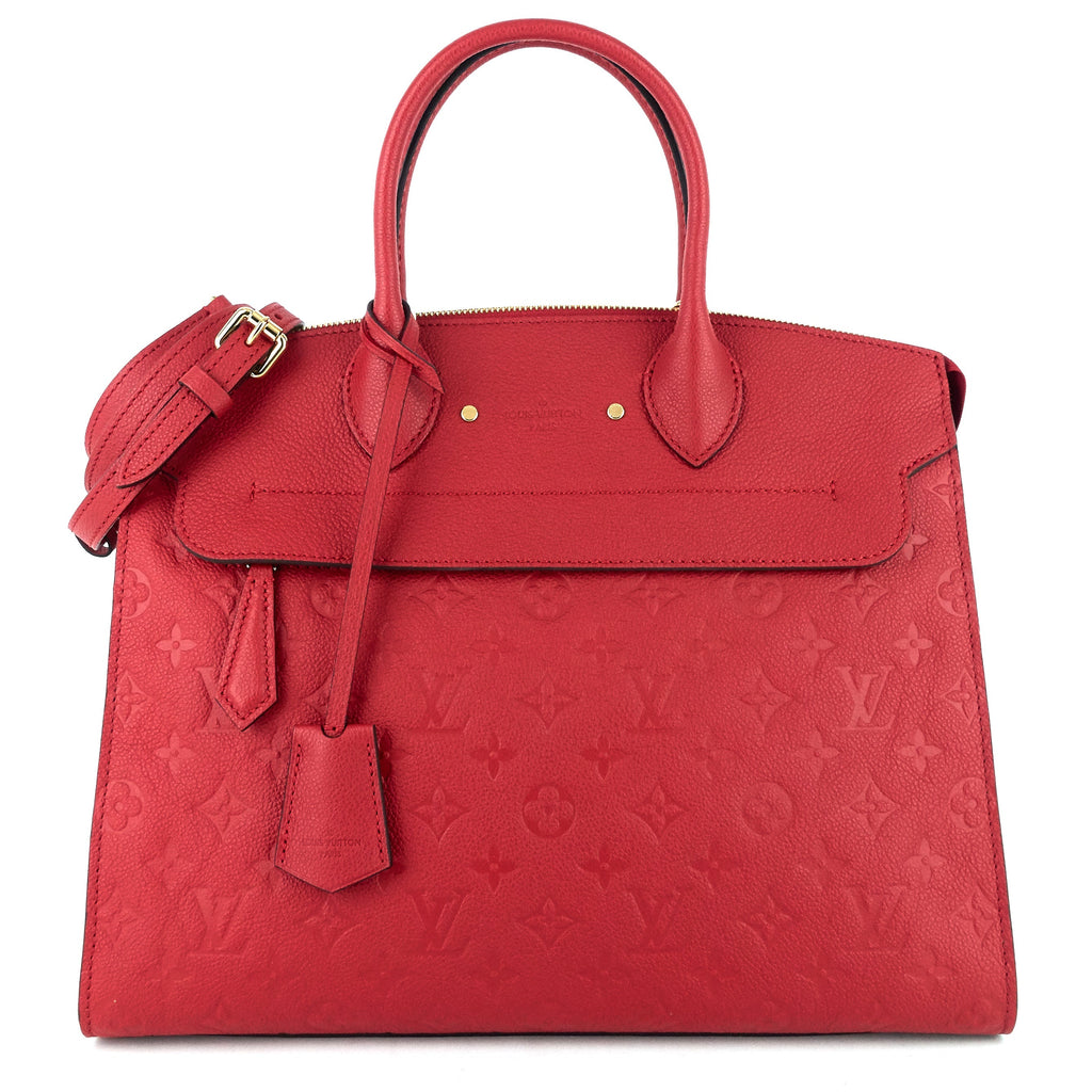 Louis Vuitto Pont-Neuf GM Red Monogram Empreinte Leather Bag