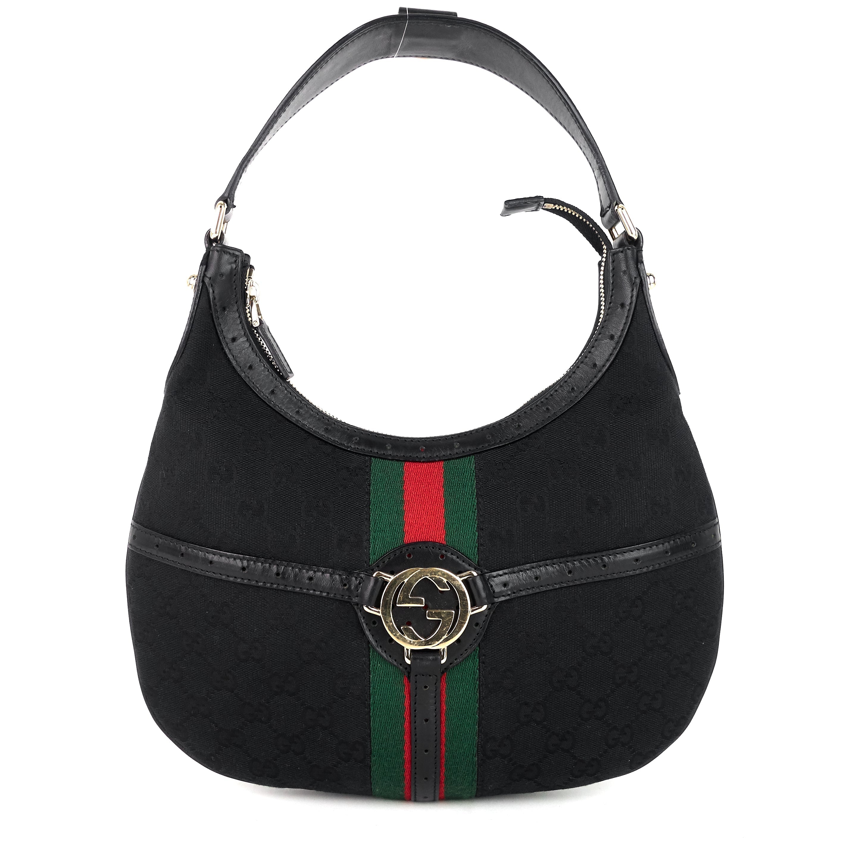 Gucci Web Reins GG Canvas Hobo Bag