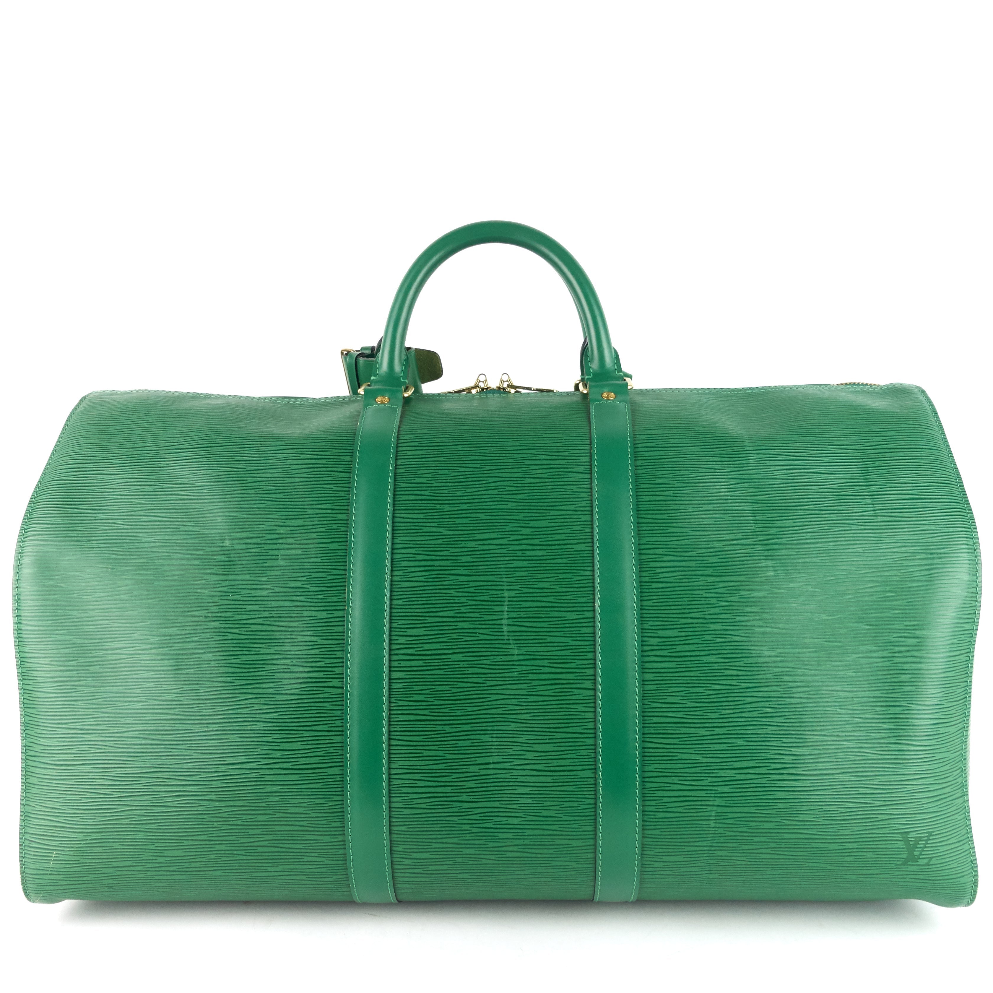 Louis Vuitto Keepall 50 Green Epi Leather Bag