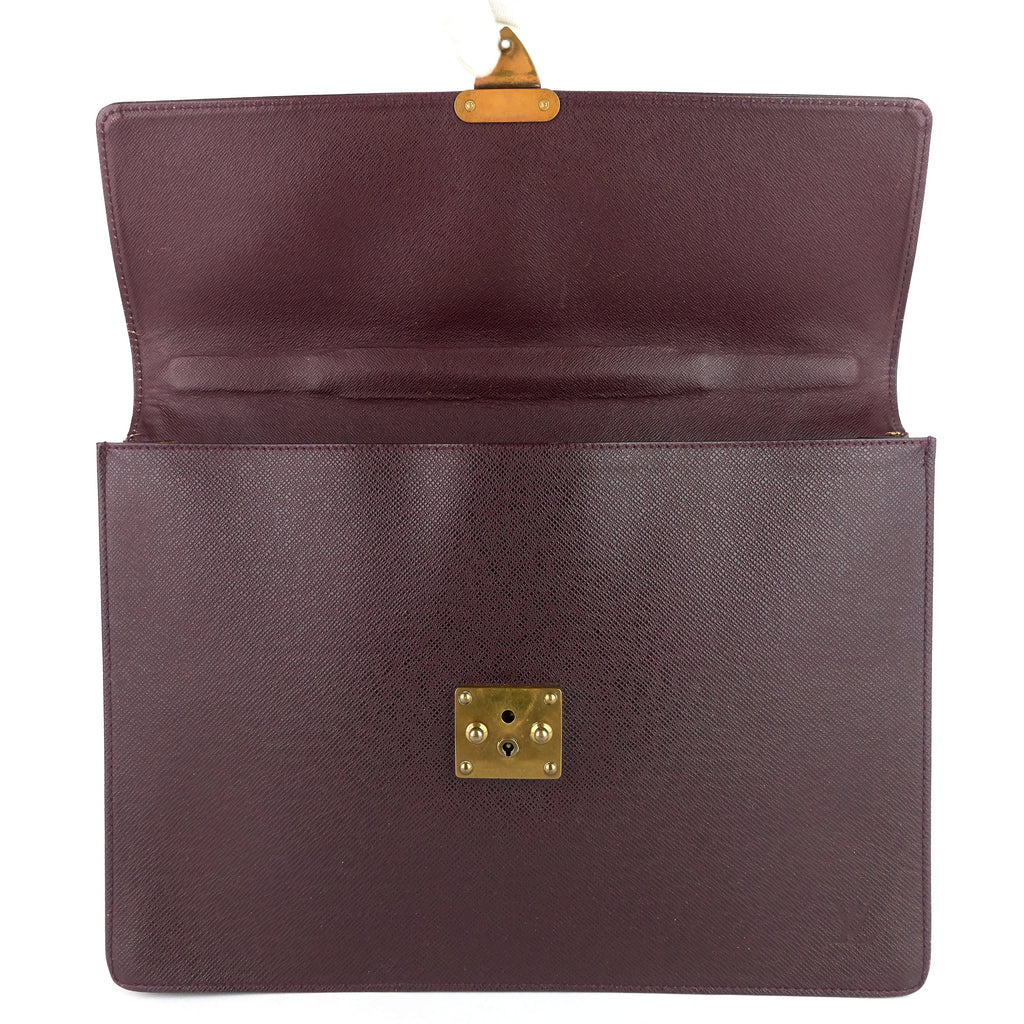 Louis Vuitto Serviette Kourad Taiga Leather Briefcase Bag