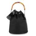 Gucci Nylon Bamboo Handle Drawstring Bucket Bag