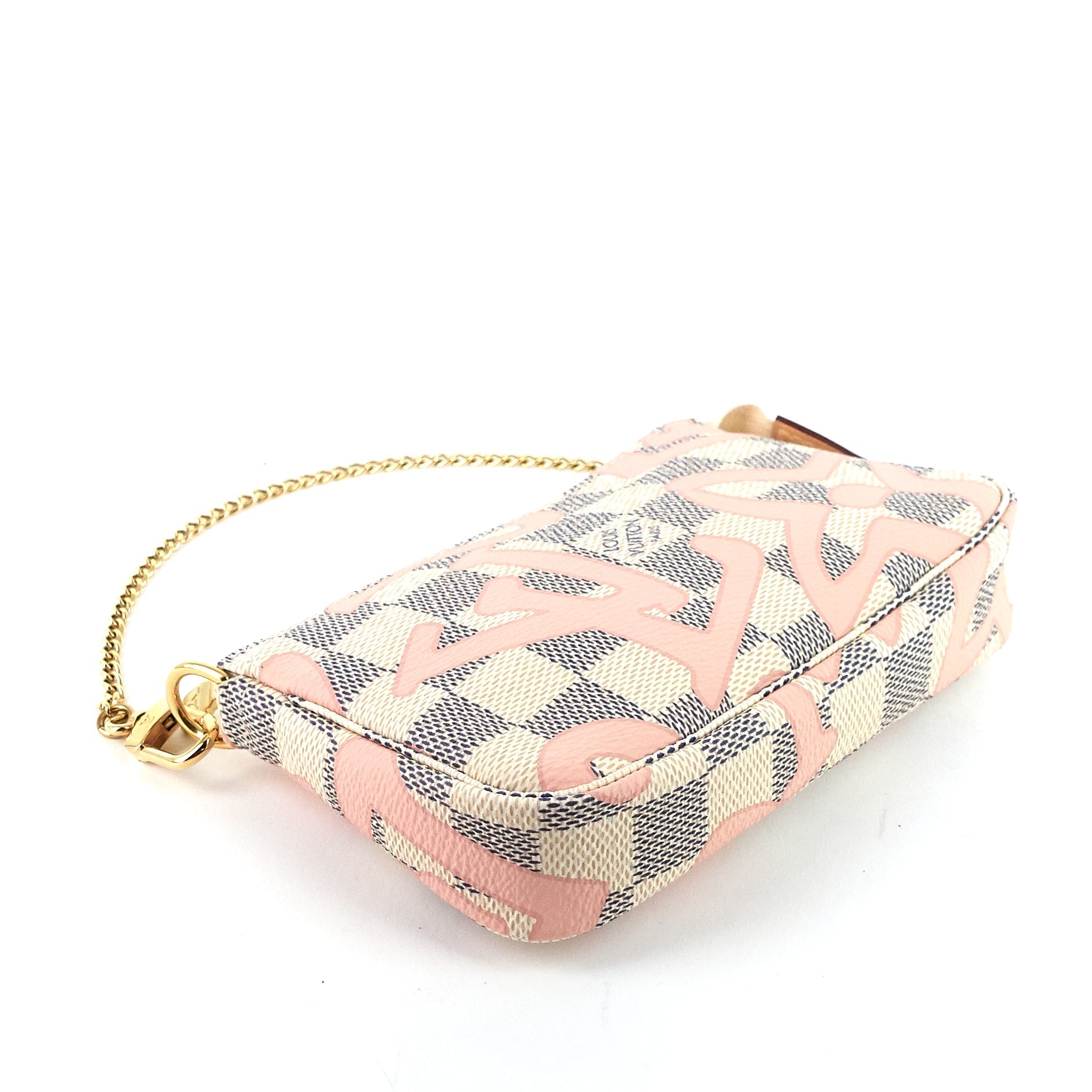 Louis Vuitto Pochette Mini Damier Azur Tahitienne Canvas Bag