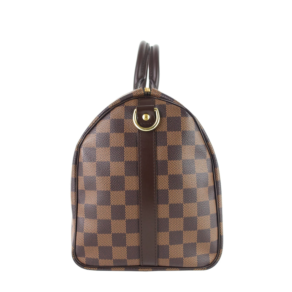 Louis Vuitto Speedy 30 BandouliÃ¨re Damier Ebene Canvas Bag