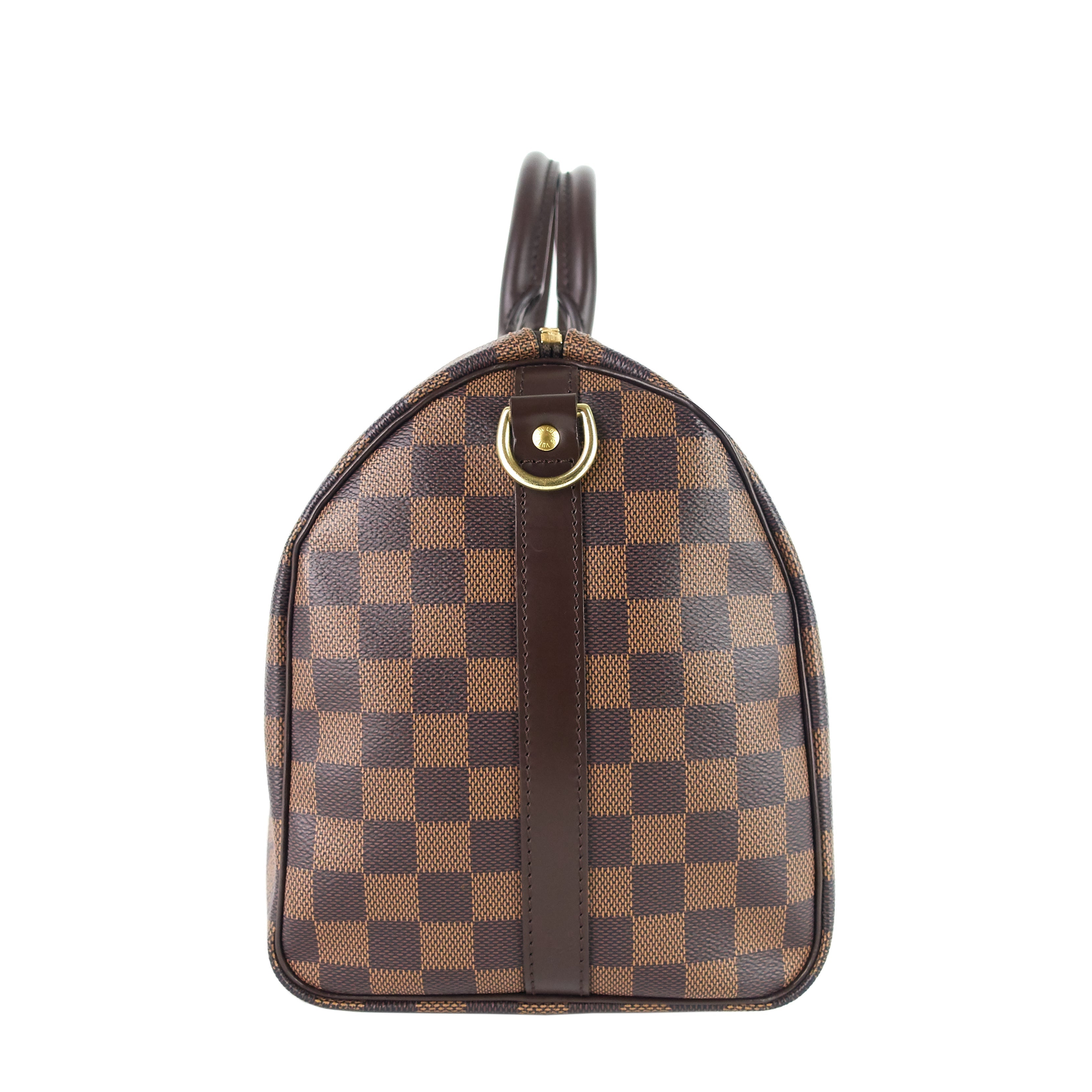 Louis Vuitto Speedy 30 BandouliÃ¨re Damier Ebene Canvas Bag