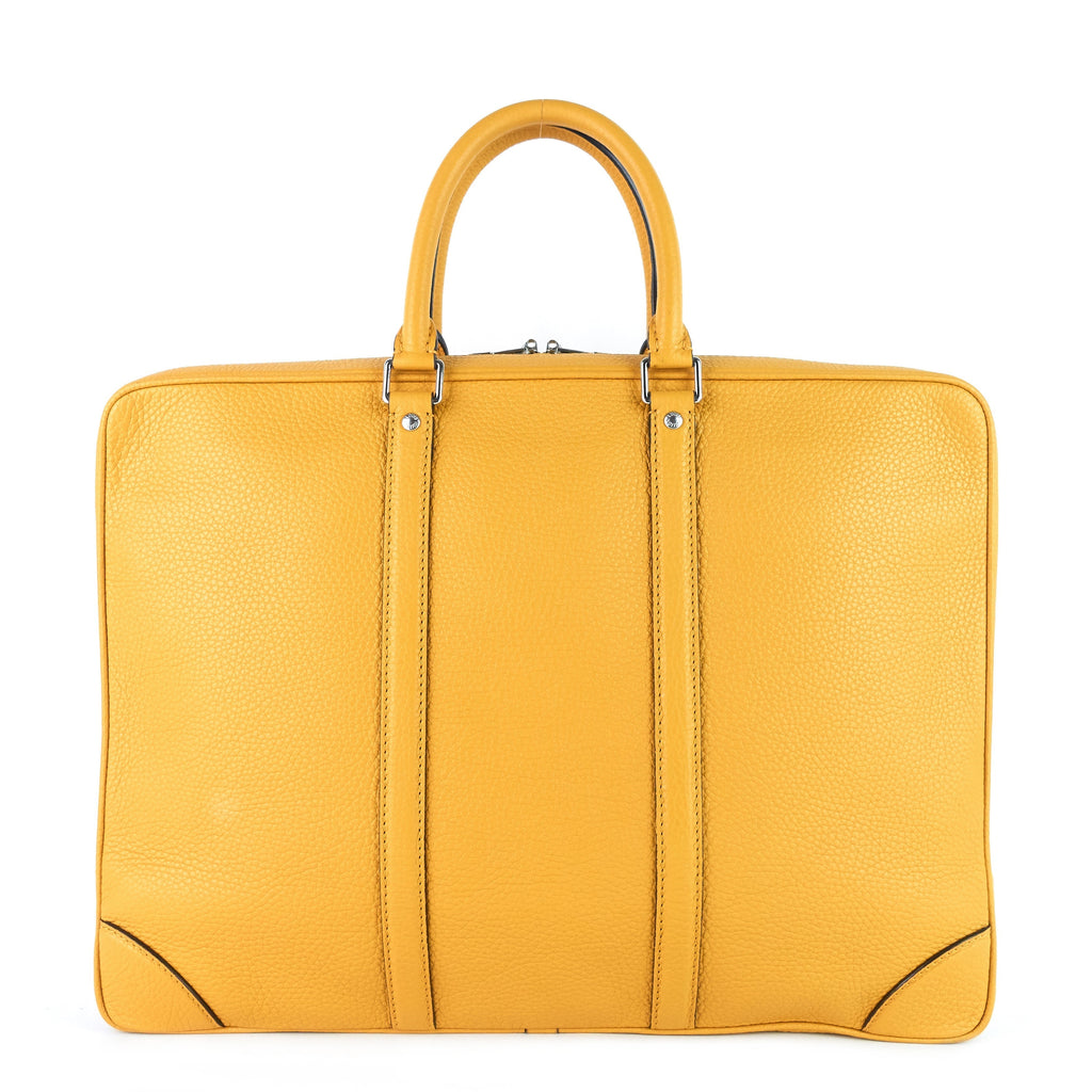 Louis Vuitto Porte-Documents Voyage PM Yellow Taurillon Leather Briefcase Bag