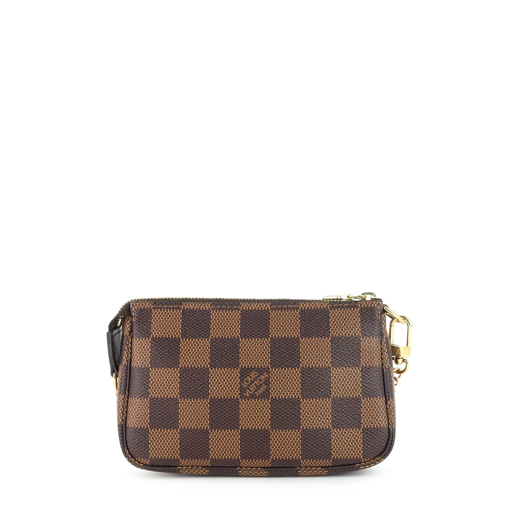 Louis Vuitto Pochette Accessoires Mini Damier Ebene Canvas Bag