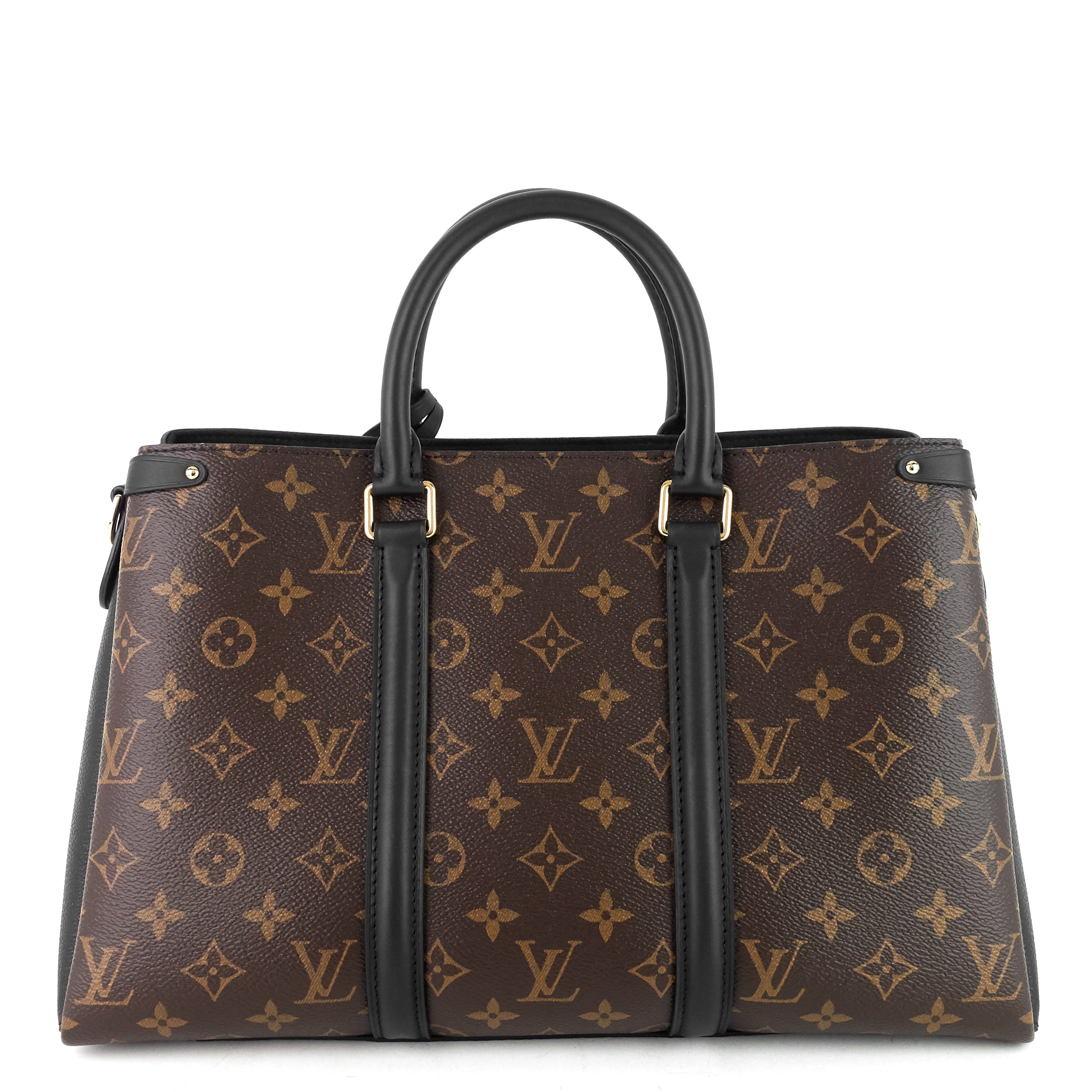 Louis Vuitto Soufflot MM Monogram Canvas and Coloured Leather Bag