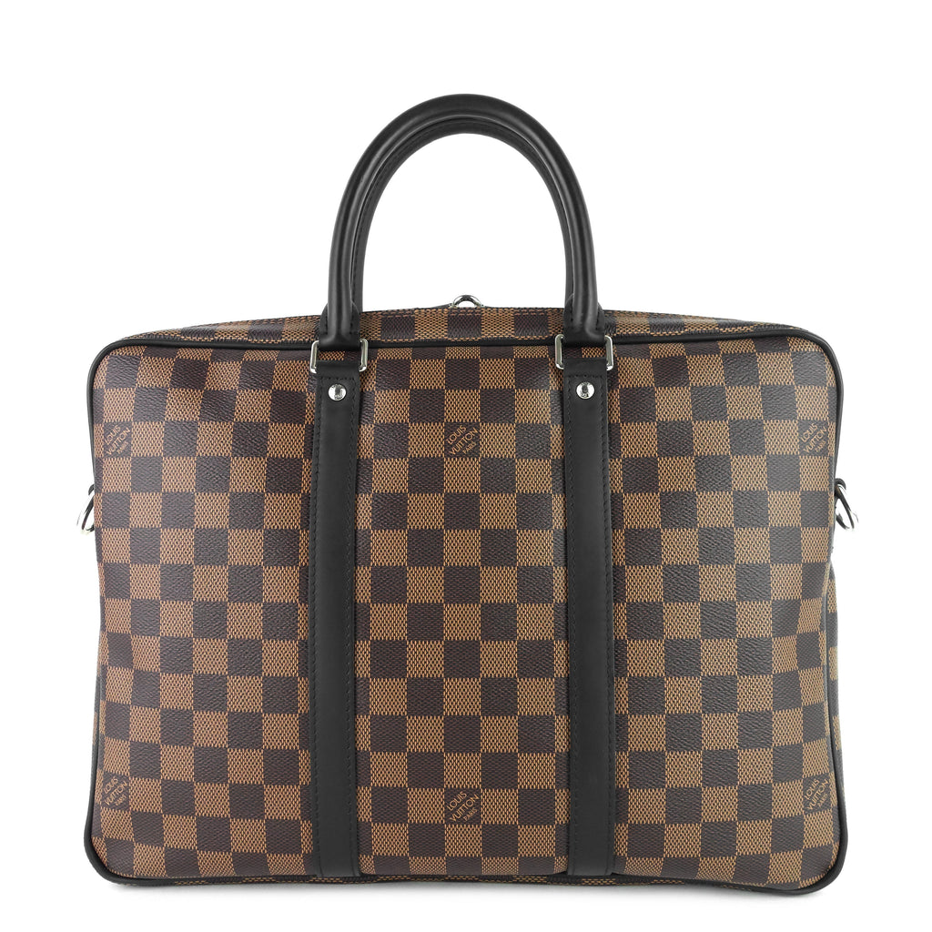 Louis Vuitto Porte-Documents Voyage PM Damier Ebene Canvas Briefcase Bag
