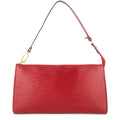Louis Vuitto Pochette Accessoires Red Epi Leather Handbag