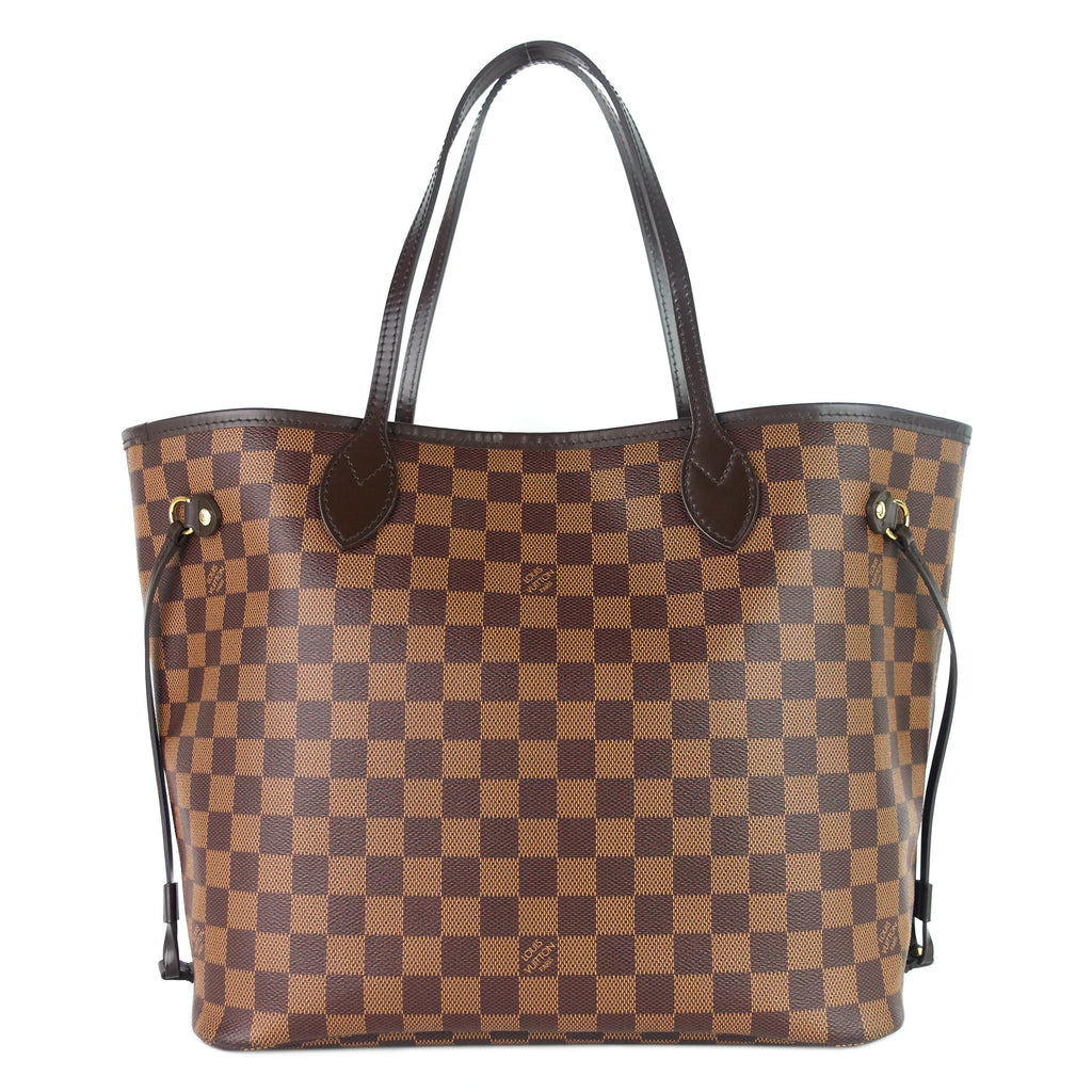 Louis Vuitto Neverfull MM with Pouch Damier Ebene Canvas Tote Bag