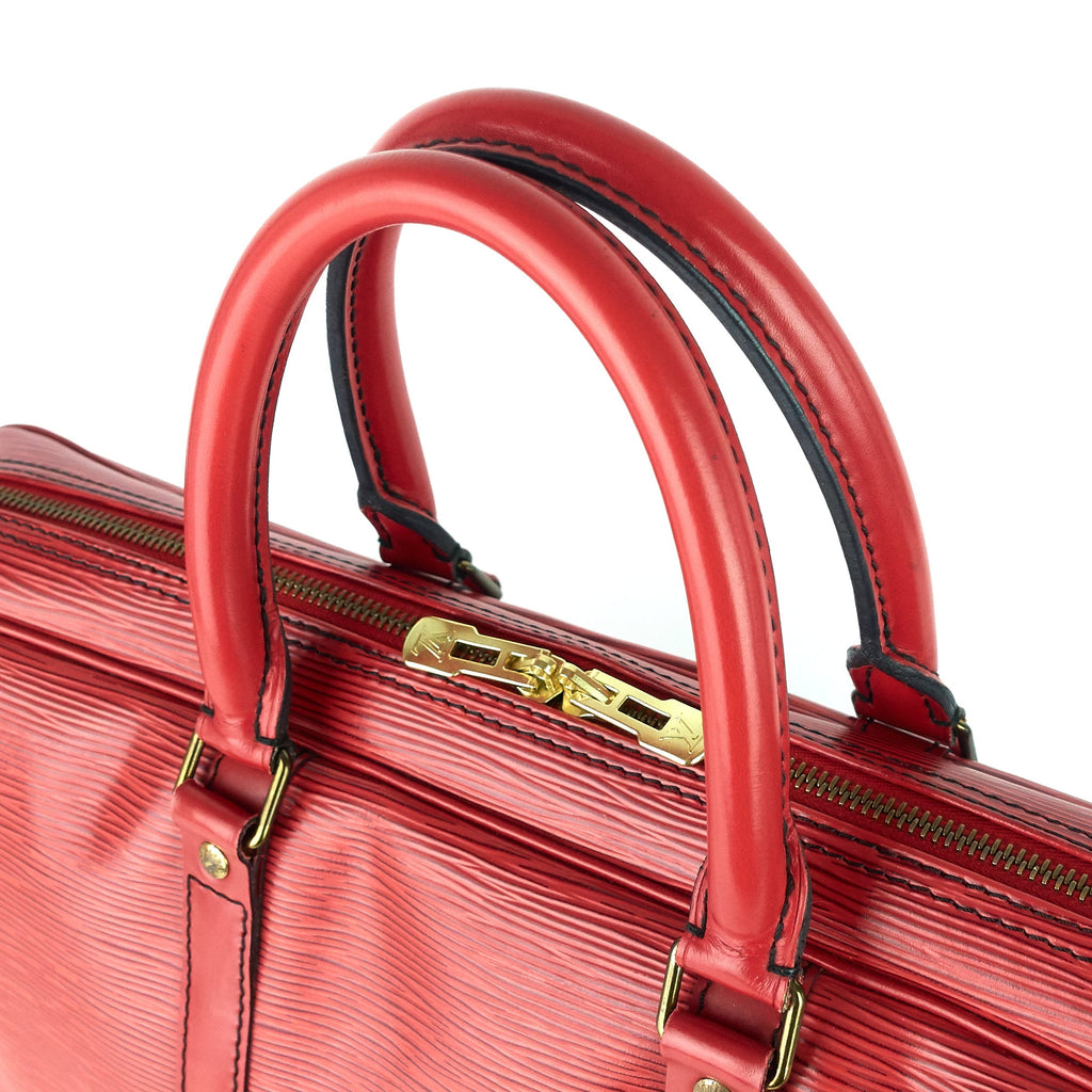 Louis Vuitto Porte-Documents Voyage Red Epi Leather Briefcase Bag
